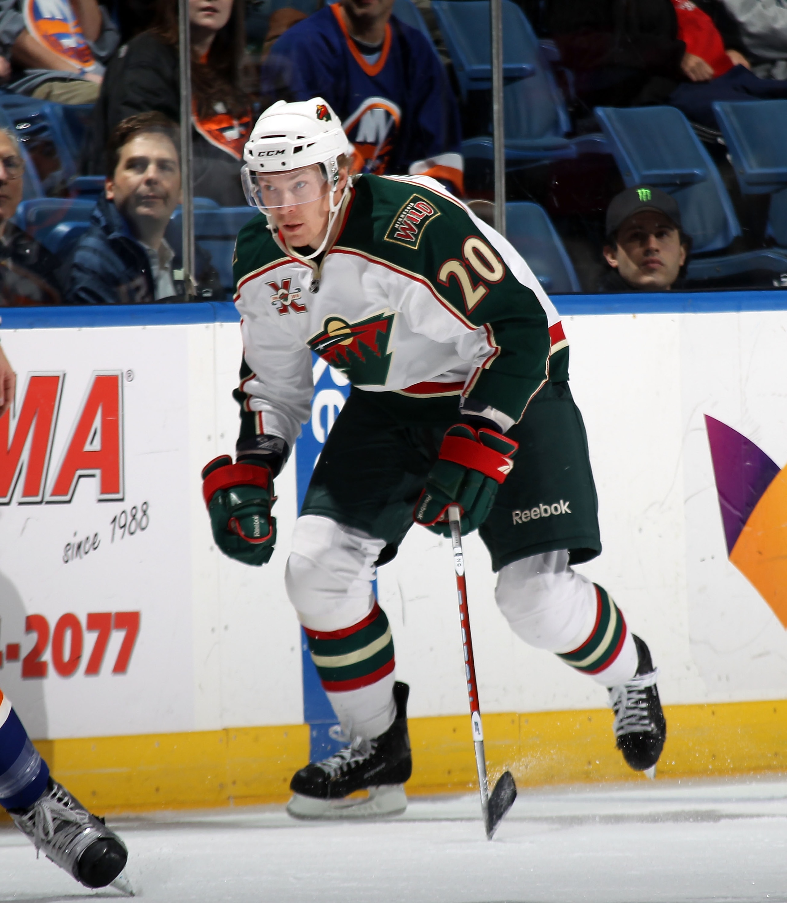 UNIONDALE, NY - MARCH 02:  Antti Miettinen #20 of the Minnesota Wild skates against the New York Islanders at the Nassau Coliseum on March 2, 2011 in Uniondale, New York. The Islanders defeated the Wild 4-1.  (Photo by Bruce Bennett/Getty Images)