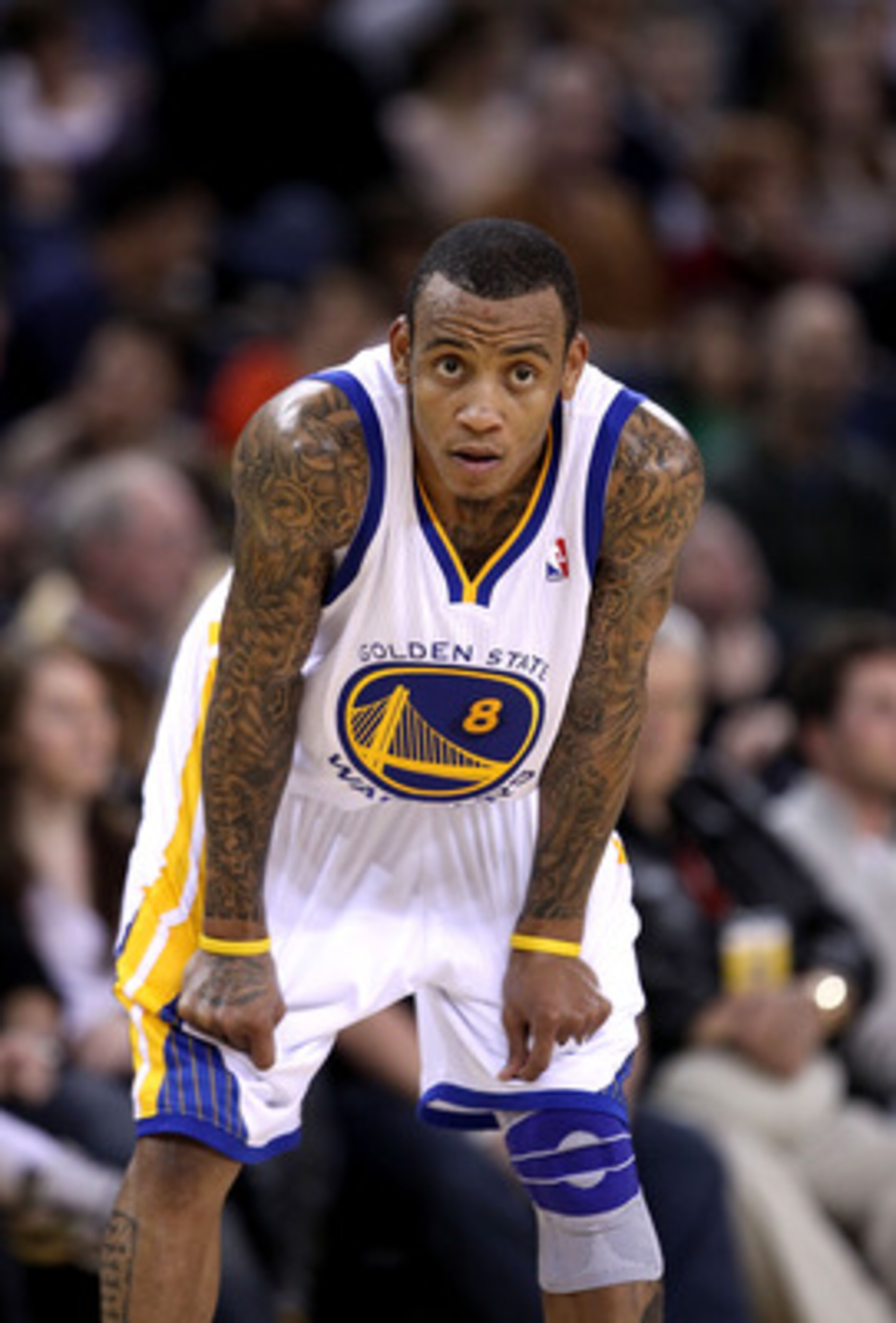 OAKLAND, CA - JANUARY 24: Monta Ellis #8 of the Golden State Warriors in action against the San Antonio Spurs at Oracle Arena on January 24, 2011 in Oakland, California. NOTE TO USER: User expressly acknowledges and agrees that, by downloading and or us OAKLAND, CA - JANUARY 24: Monta Ellis #8 of the Golden State Warriors in action against the San Antonio Spurs at Oracle Arena on January 24, 2011 in Oakland, California. NOTE TO USER: User expressly acknowledges and agrees that, by downloading and or us