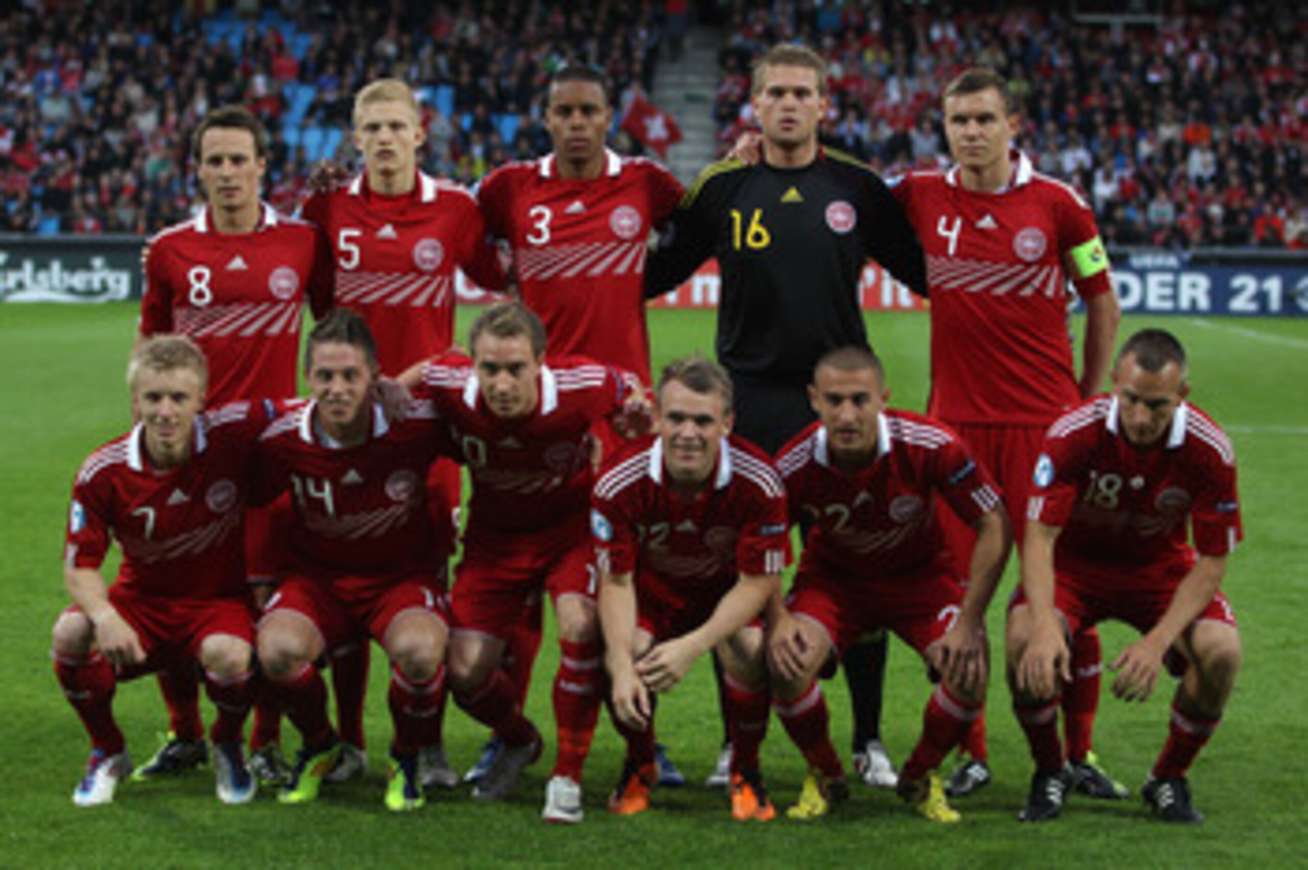 AALBORG, DENMARK - JUNE 11: Denmark team group during the UEFA European Under-21 Championship Group A match between Denmark and Switzerland at the Aalborg Stadium on June 11, 2011 in Aalborg, Denmark. (Photo by Michael Steele/Getty Images) AALBORG, DENMARK - JUNE 11: Denmark team group during the UEFA European Under-21 Championship Group A match between Denmark and Switzerland at the Aalborg Stadium on June 11, 2011 in Aalborg, Denmark. (Photo by Michael Steele/Getty Images)