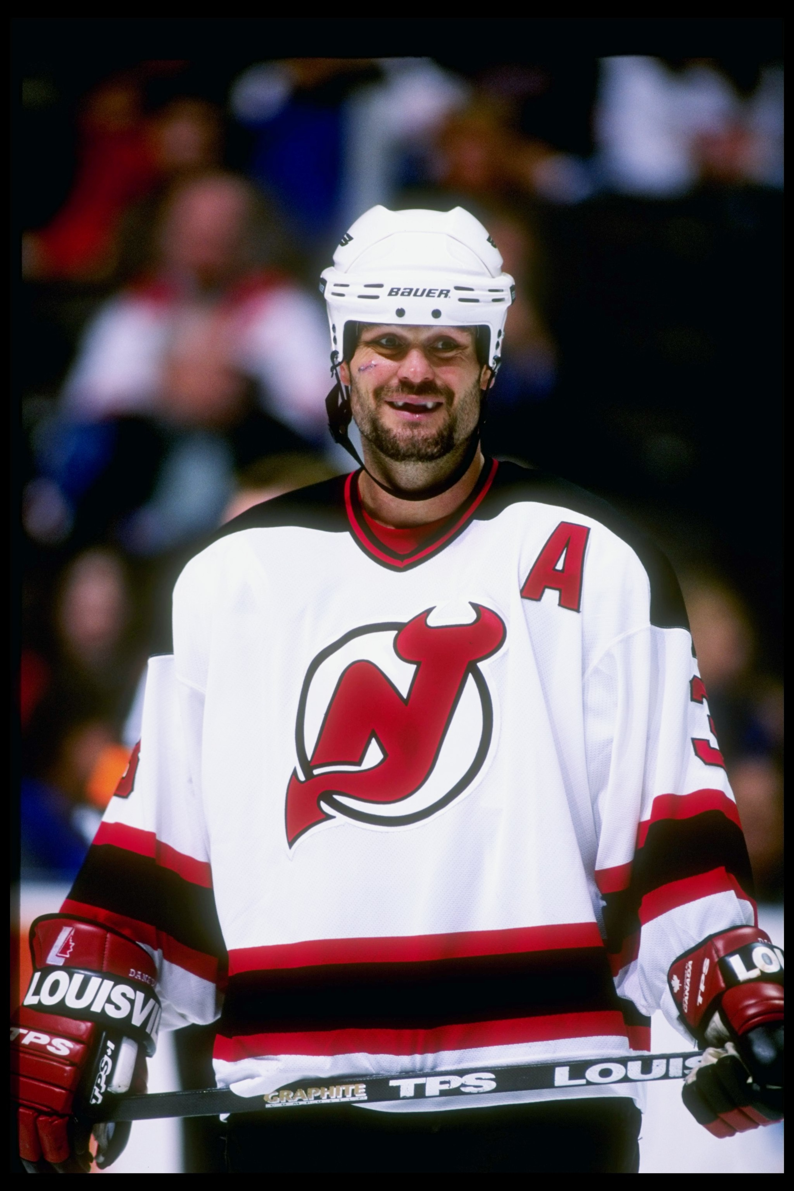 23 Oct 1997: Defenseman Ken Daneyko of the New Jersey Devils looks on during a game against the Montreal Canadiens at the Continental Airlines Arena in East Rutherford, New Jersey. The Devils won the game 2-1.