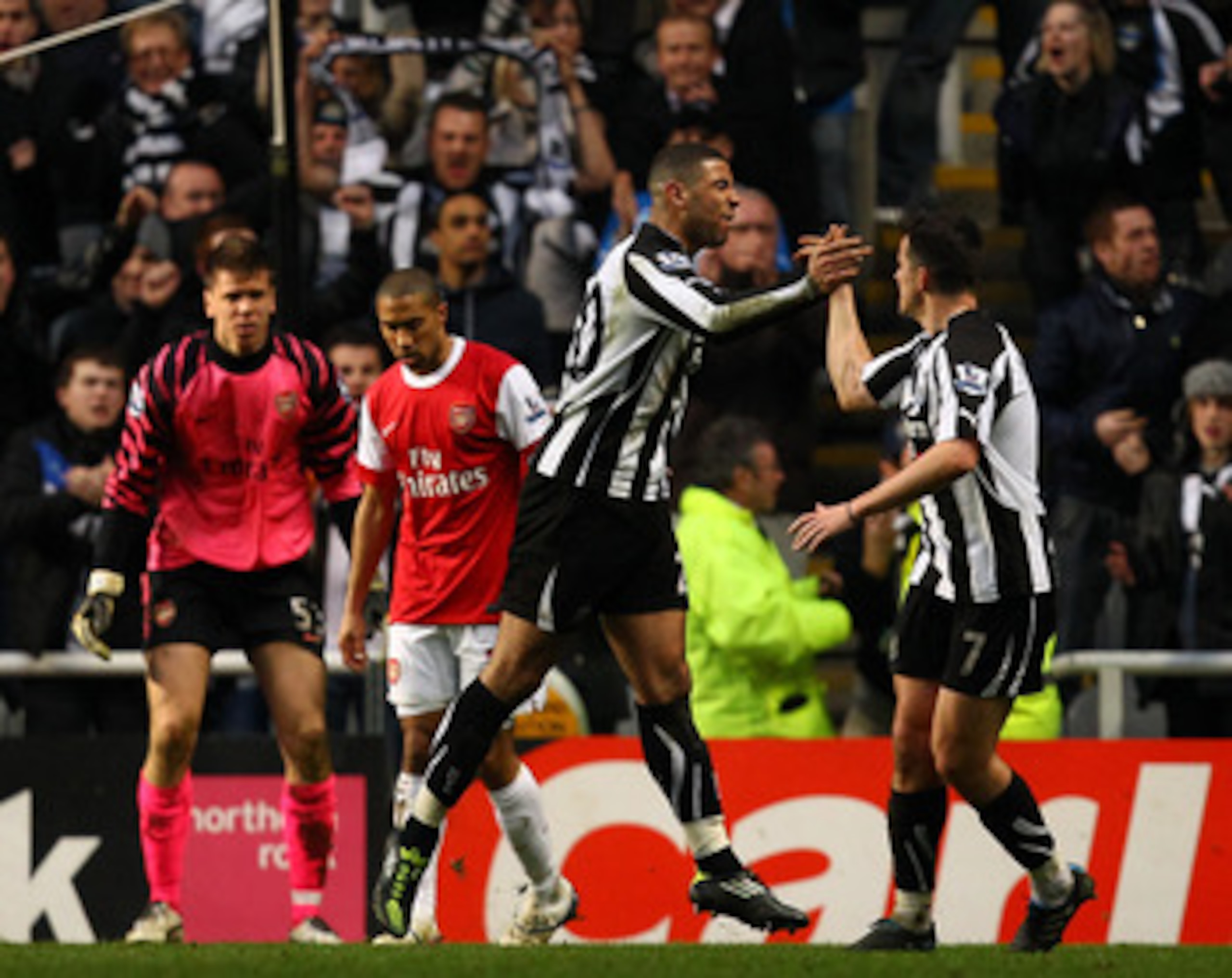 NEWCASTLE UPON TYNE, ENGLAND - FEBRUARY 05:  Leon Best celebrates scoring the second goal for Newcastle during the Barclays Premier League match between Newcastle United and Arsenal at St James' Park on February 5, 2011 in Newcastle upon Tyne, England.  (