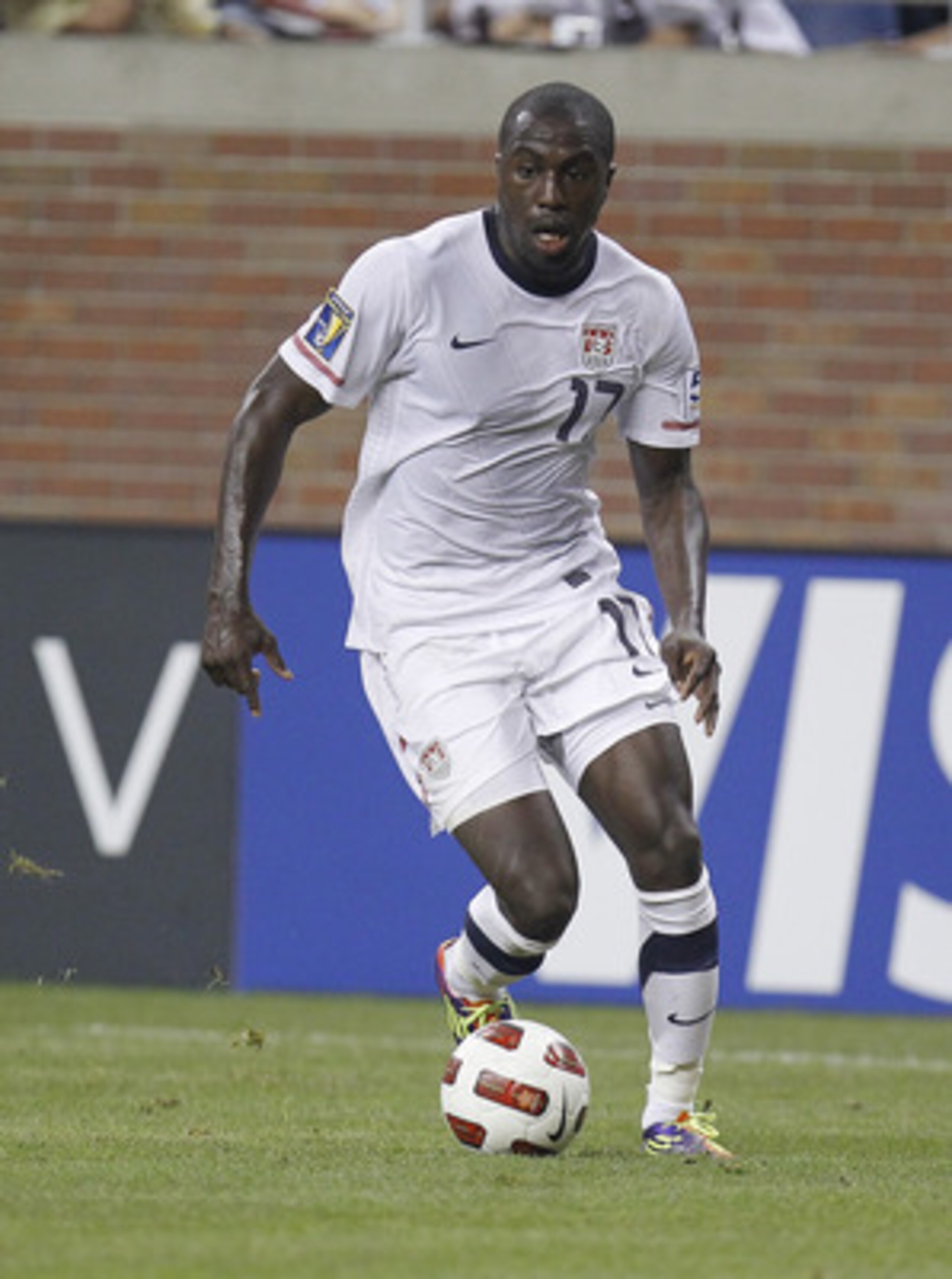 DETROIT, MI - JUNE 7: Jozy Altidore #17 of the United States controls the ball while playing Canada during the 2011 Gold Cup at Ford Field on June 7, 2011 in Detroit, Michigan. The United States won the game 2-0. (Photo by Gregory Shamus/Getty Images)