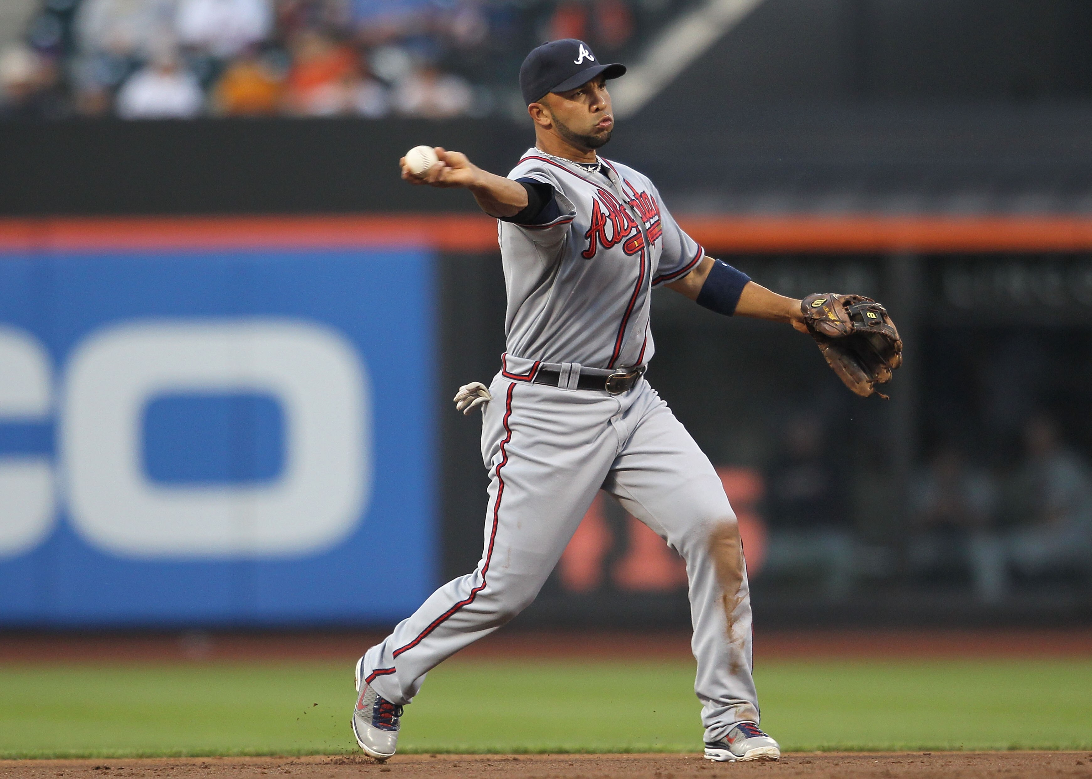 NEW YORK, NY - JUNE 03:  Alex Gonzalez #2 of the Atlanta Braves in the field against the New York Mets at Citi Field on June 3, 2011 in the Flushing neighborhood of the Queens borough of New York City.  (Photo by Nick Laham/Getty Images)