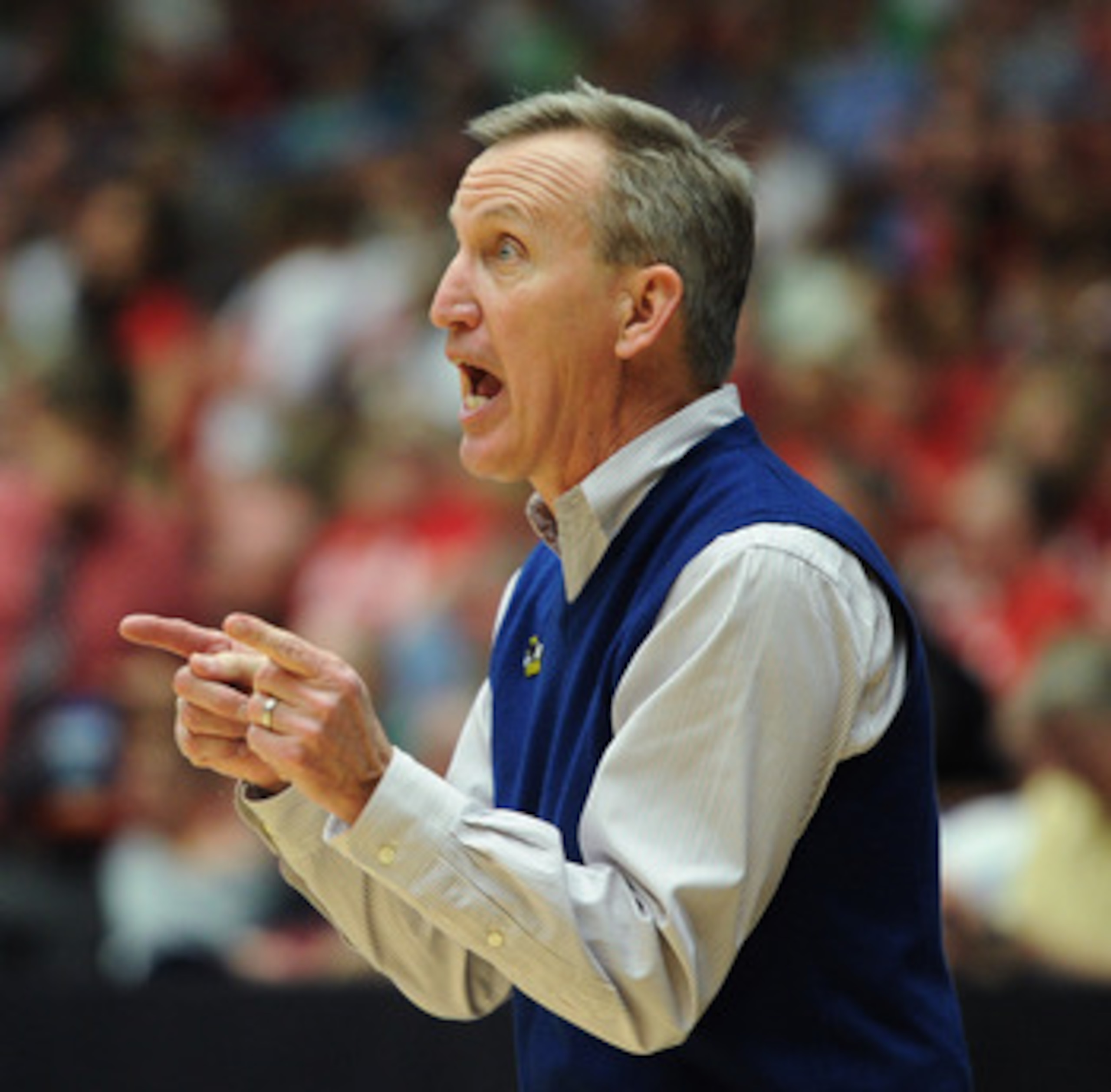 TUCSON, AZ - MARCH 17:  Head coach Rick Byrd of the Belmont Bruins coaches against the Wisconsin Badgers during the second round of the 2011 NCAA men's basketball tournament at McKale Center on March 17, 2011 in Tucson, Arizona. The Badgers defeated the B