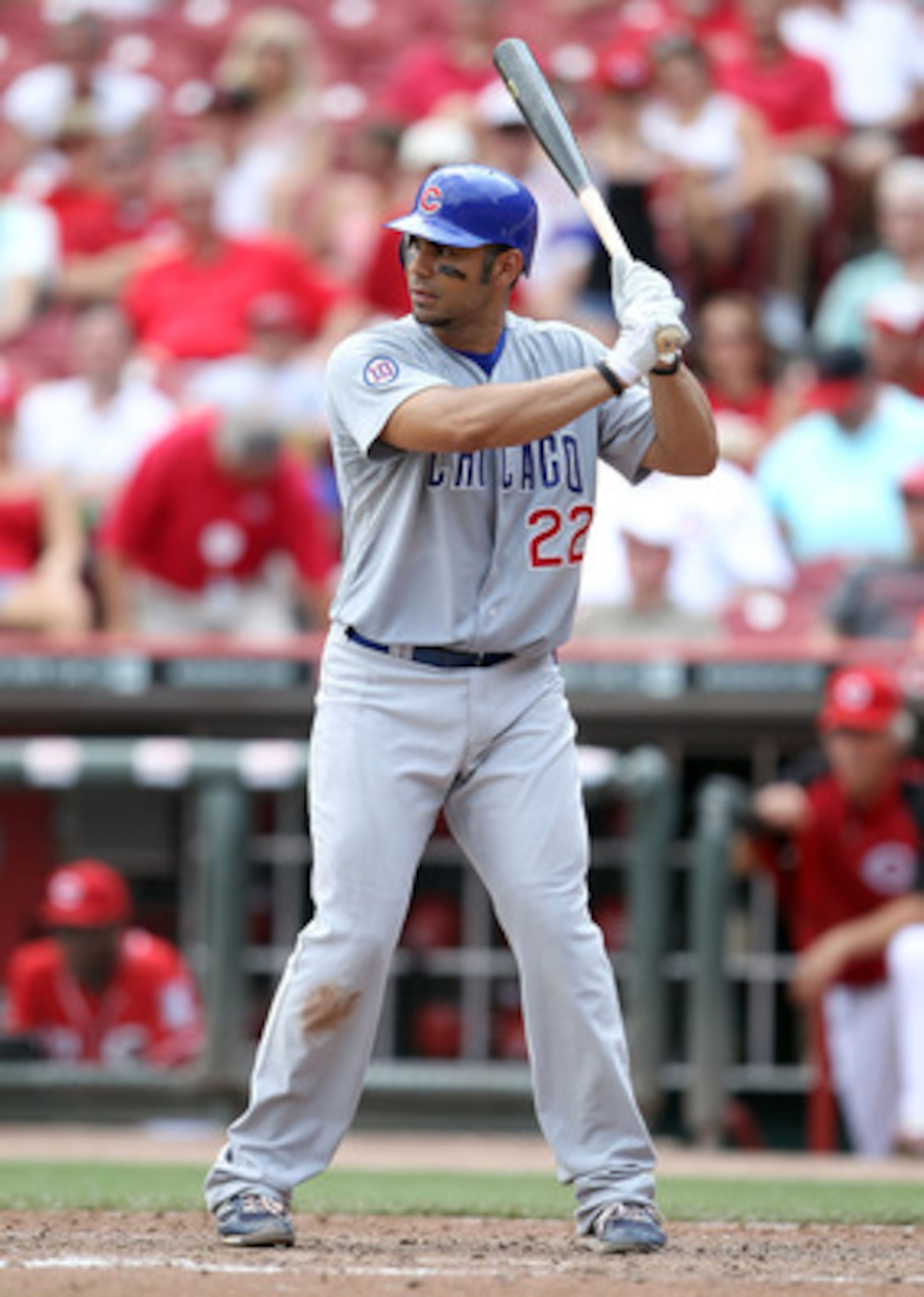 CINCINNATI, OH - JUNE 08:  Carlos Pena #22  of the Chicago Cubs is at bat during the game against the Cincinnati Reds at Great American Ball Park on June 8, 2011 in Cincinnati, Ohio.  (Photo by Andy Lyons/Getty Images)