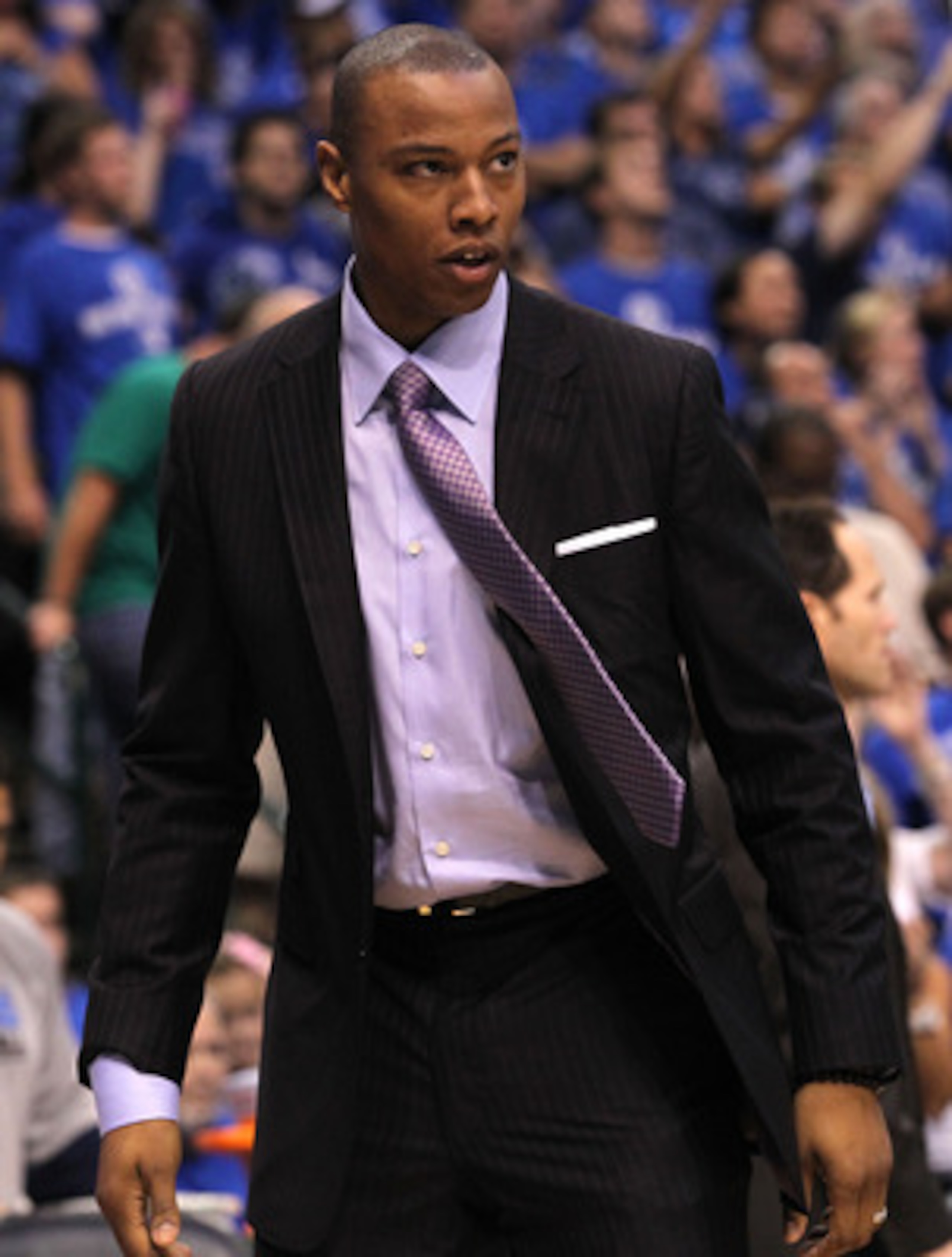 DALLAS, TX - JUNE 05:  Injured forward Caron Butler of the Dallas Mavericks looks on in the fourth quarter as the Mavericks take on the Miami Heat in Game Three of the 2011 NBA Finals at American Airlines Center on June 5, 2011 in Dallas, Texas.  NOTE TO