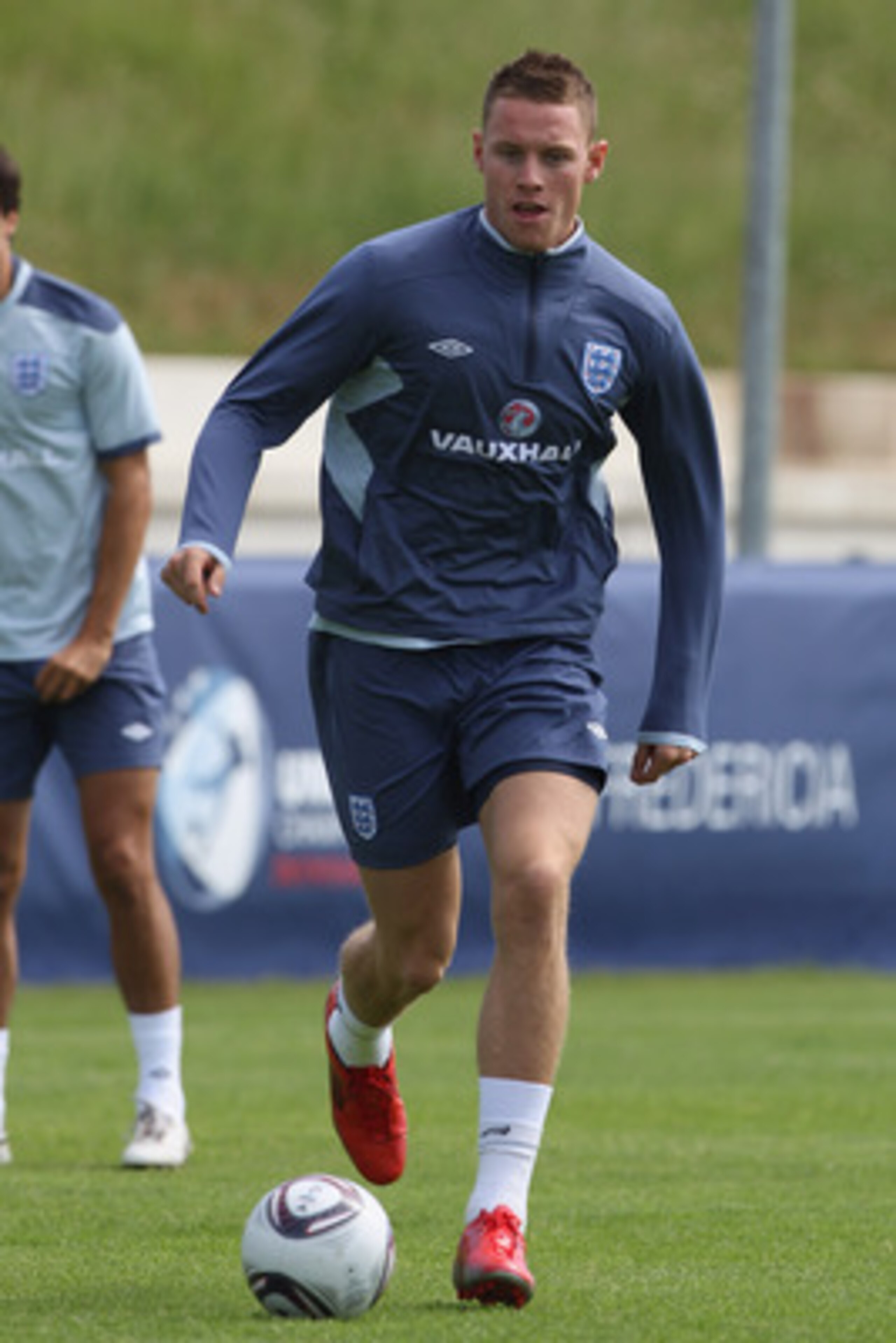 FREDERICIA, DENMARK - JUNE 09:  Connor Wickham during the England U21's training session at Montjasa Park Stadium on June 9, 2011 in Fredericia, Denmark.  (Photo by Michael Steele/Getty Images)