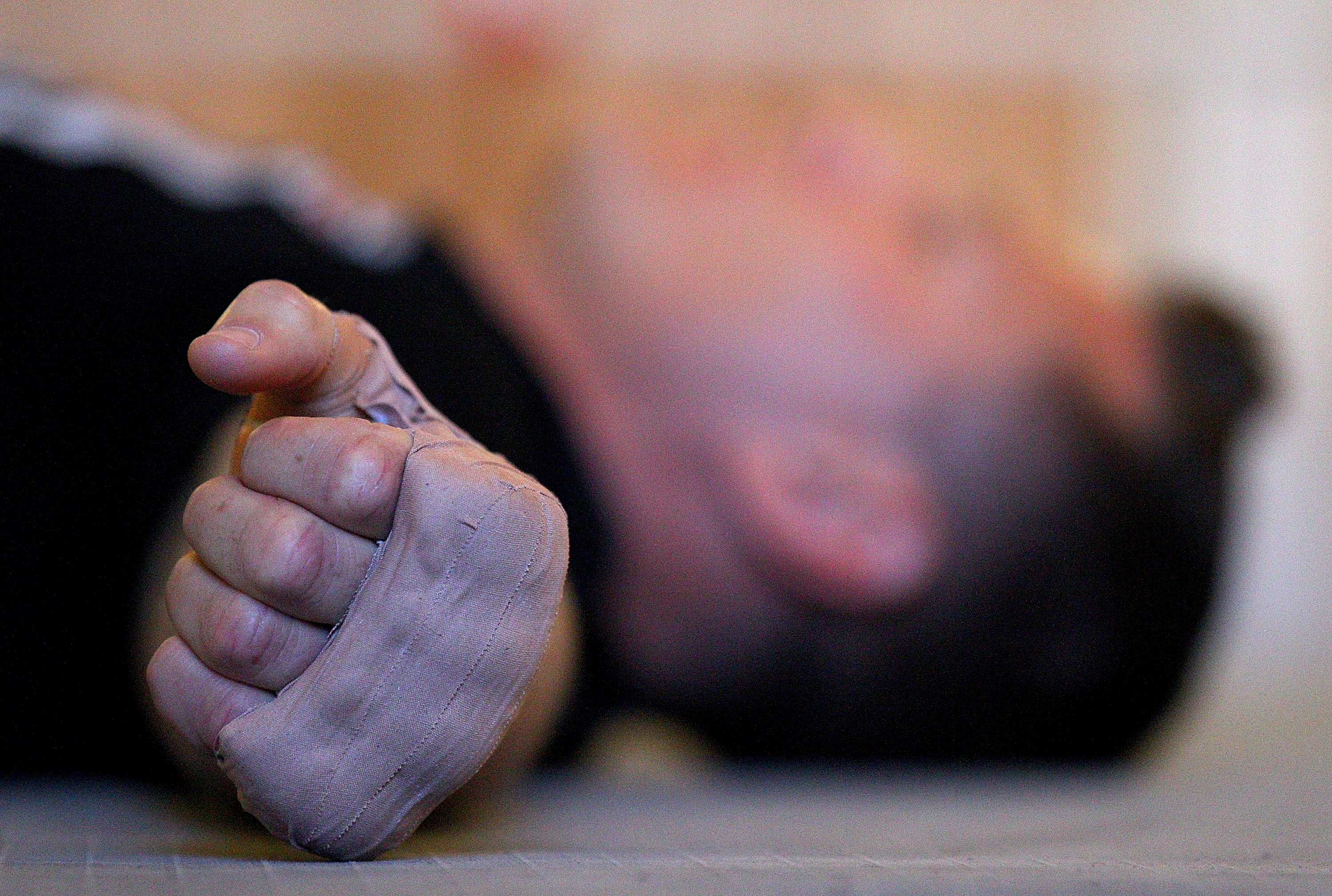 PERTH, AUSTRALIA - JUNE 09:  Australian boxer Danny Green stretches prior to taking part in a sparring session at The Ring gym on June 9, 2011 in Perth, Australia. Green is preparing for his next fight on July 20 in Sydney against Antonio Tarver of the Un
