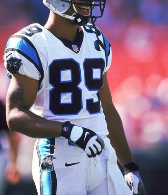 17 Oct 1999: Rae Carruth #89 of the Carolina Panthers smilles on the field during the game against the San Francisco 49ers at 3Com Park in San Francisco, California. The Panthers defeated the 49ers 31-29. Mandatory Credit: Otto Greule Jr.  /Allsport