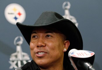 FORT WORTH, TX - JANUARY 31:  Wide receiver Hines Ward #86 of the Pittsburgh Steelers talks with the media at the Omni Fort Worth Hotel on January 31, 2011 in Fort Worth, Texas. The Pittsburgh Steelers will play the Green Bay Packers in Super Bowl XLV on 