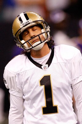NEW ORLEANS - OCTOBER 06:  Martin Gramatica #1 of the New Orleans Saints reacts after missing a field goal that would have put the Saints ahead against the Minnesota Vikings on October 6, 2008 at the Superdome in New Orleans, Louisiana. The Vikings defeat