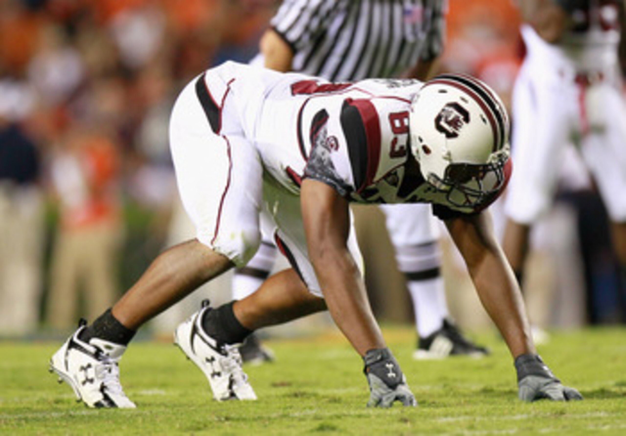 AUBURN, AL - SEPTEMBER 25:  Cliff Matthews #83 of the South Carolina Gamecocks against the Auburn Tigers at Jordan-Hare Stadium on September 25, 2010 in Auburn, Alabama.  (Photo by Kevin C. Cox/Getty Images)