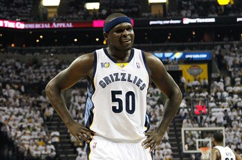 MEMPHIS, TN - MAY 13:  Zach Randolph #50 of the Memphis Grizzlies against the Oklahoma City Thunder in Game Six of the Western Conference Semifinals in the 2011 NBA Playoffs at FedExForum on May 13, 2011 in Memphis, Tennessee.  NOTE TO USER: User expressl