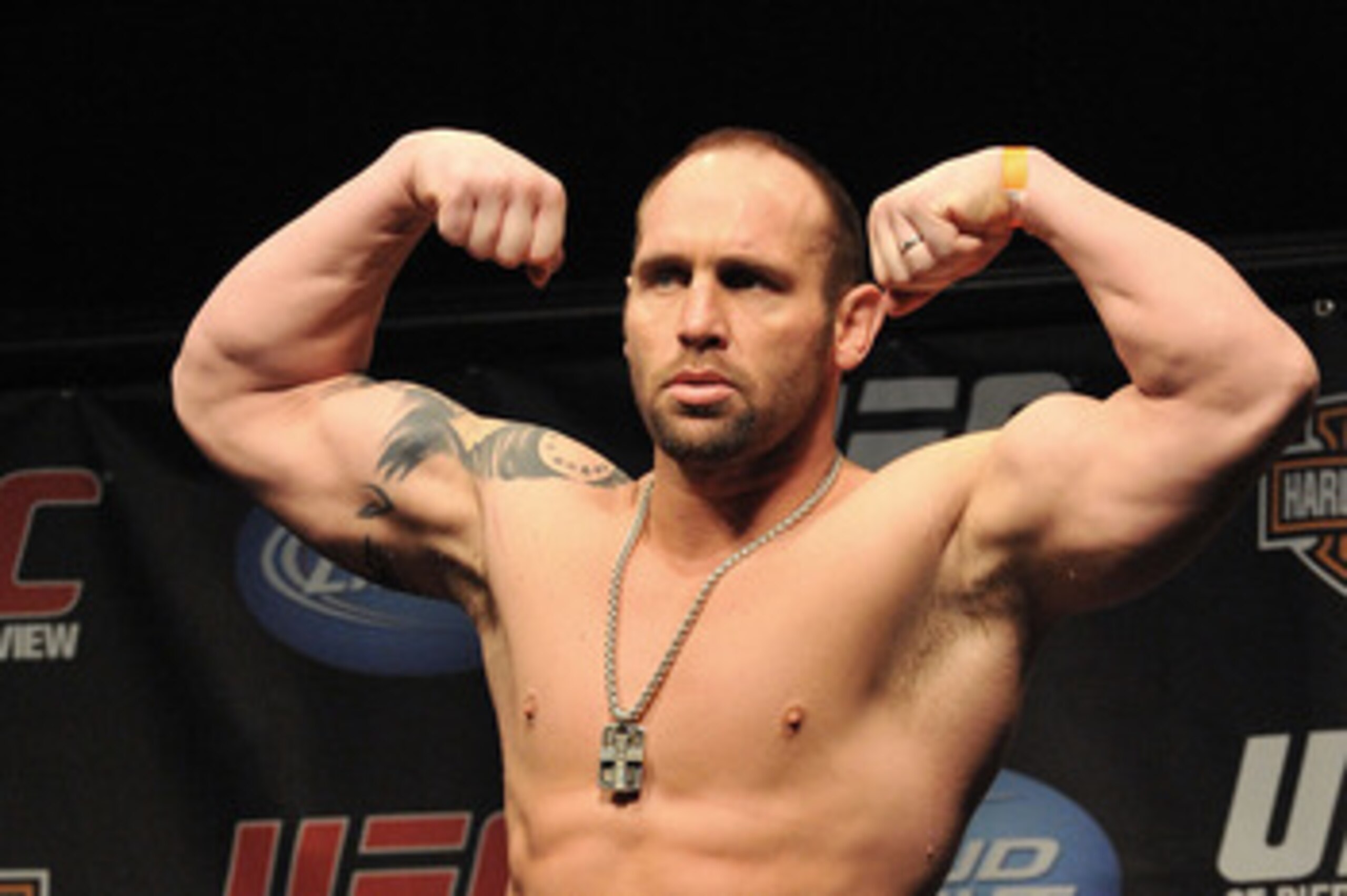 NEWARK, NJ - MARCH 26:  UFC fighter Shane Carwin (pictured) weighs in for his fight against UFC fighter Frank Mir for their Interim Championship Heavyweight fight at UFC 111: St-Pierre vs. Hardy Weigh-In on March 26, 2010 in Newark, New Jersey.  (Photo by