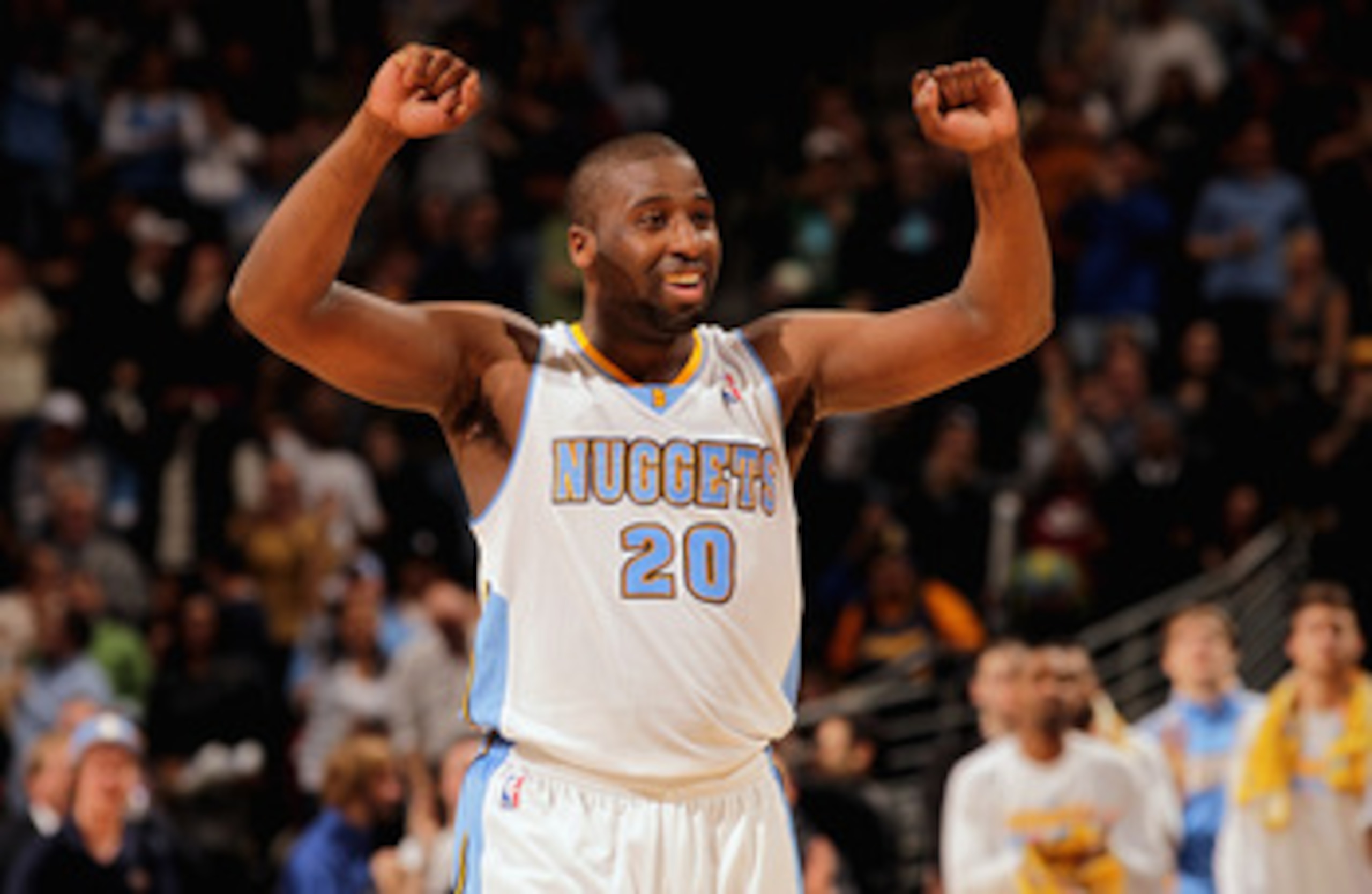 DENVER, CO - FEBRUARY 24:  Raymond Felton #20 of the Denver Nuggets reacts in the fourth quarter against the Boston Celtics during NBA action at the Pepsi Center on February 24, 2011 in Denver, Colorado. The Nuggets defeated the Celtics 89-75. NOTE TO USE