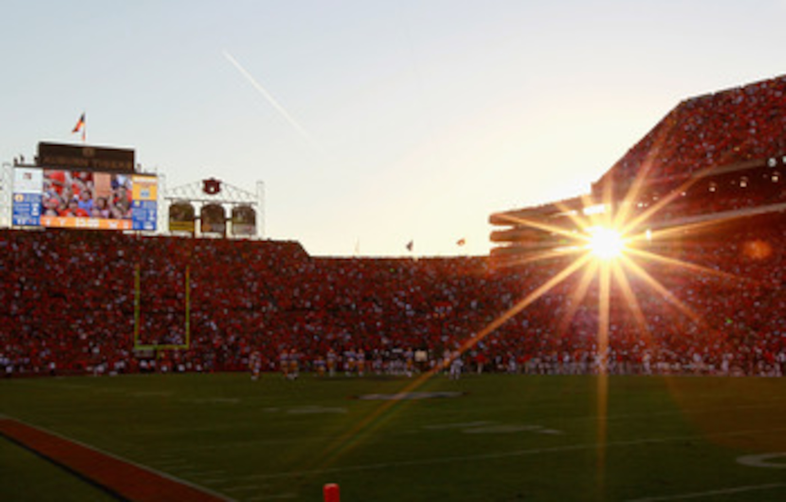 AUBURN, AL - OCTOBER 23:  A general view of Jordan-Hare Stadium during play between the Auburn Tigers and the LSU Tigers at Jordan-Hare Stadium on October 23, 2010 in Auburn, Alabama.  (Photo by Kevin C. Cox/Getty Images)
