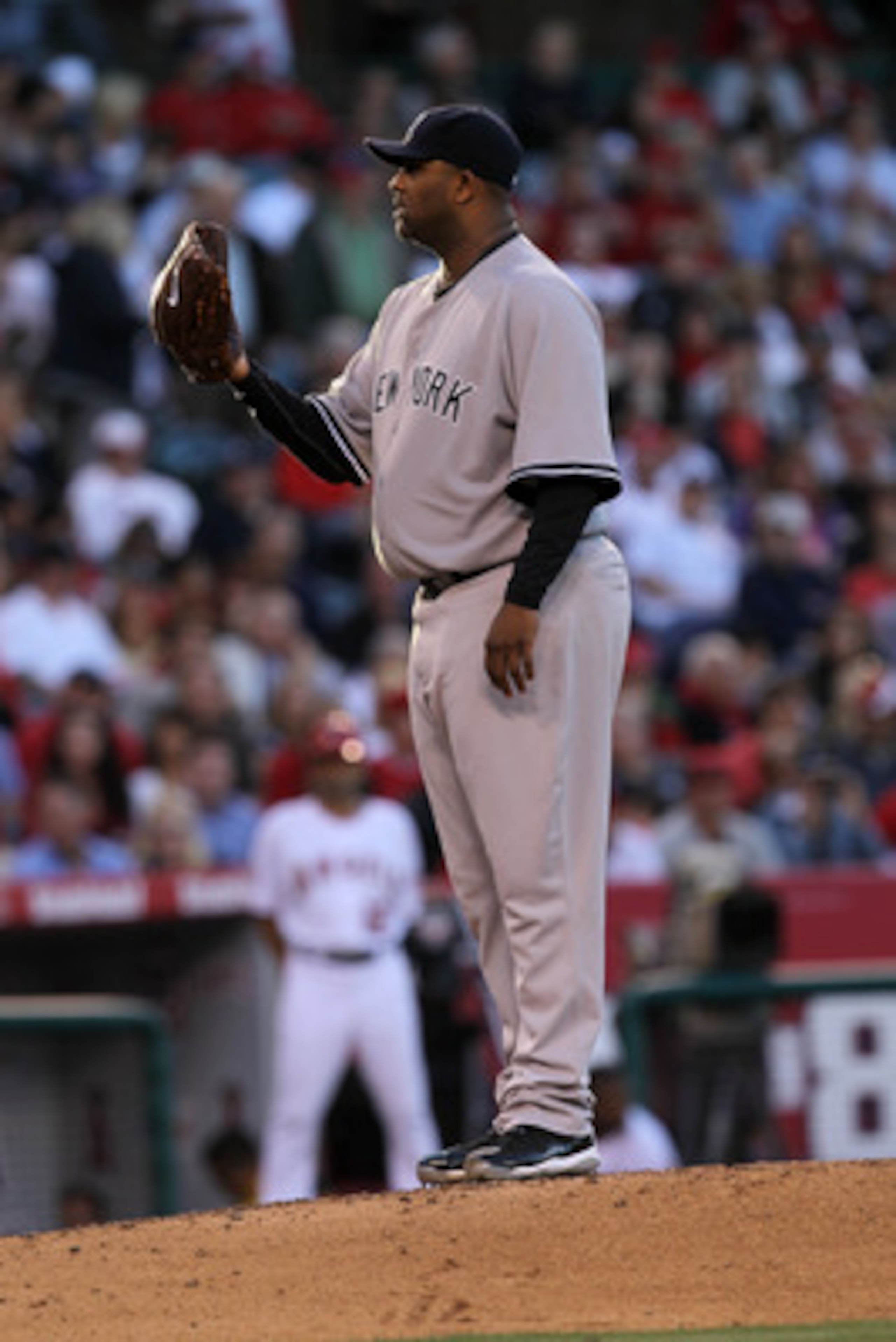 ANAHEIM, CA - JUNE 04:  CC Sabathia #55 of the New York Yankees pitches against the Los Angeles Angels of Anaheim on June 4, 2011 at Angel Stadium in Anaheim, California.  The Yankees won 3-2.  (Photo by Stephen Dunn/Getty Images)