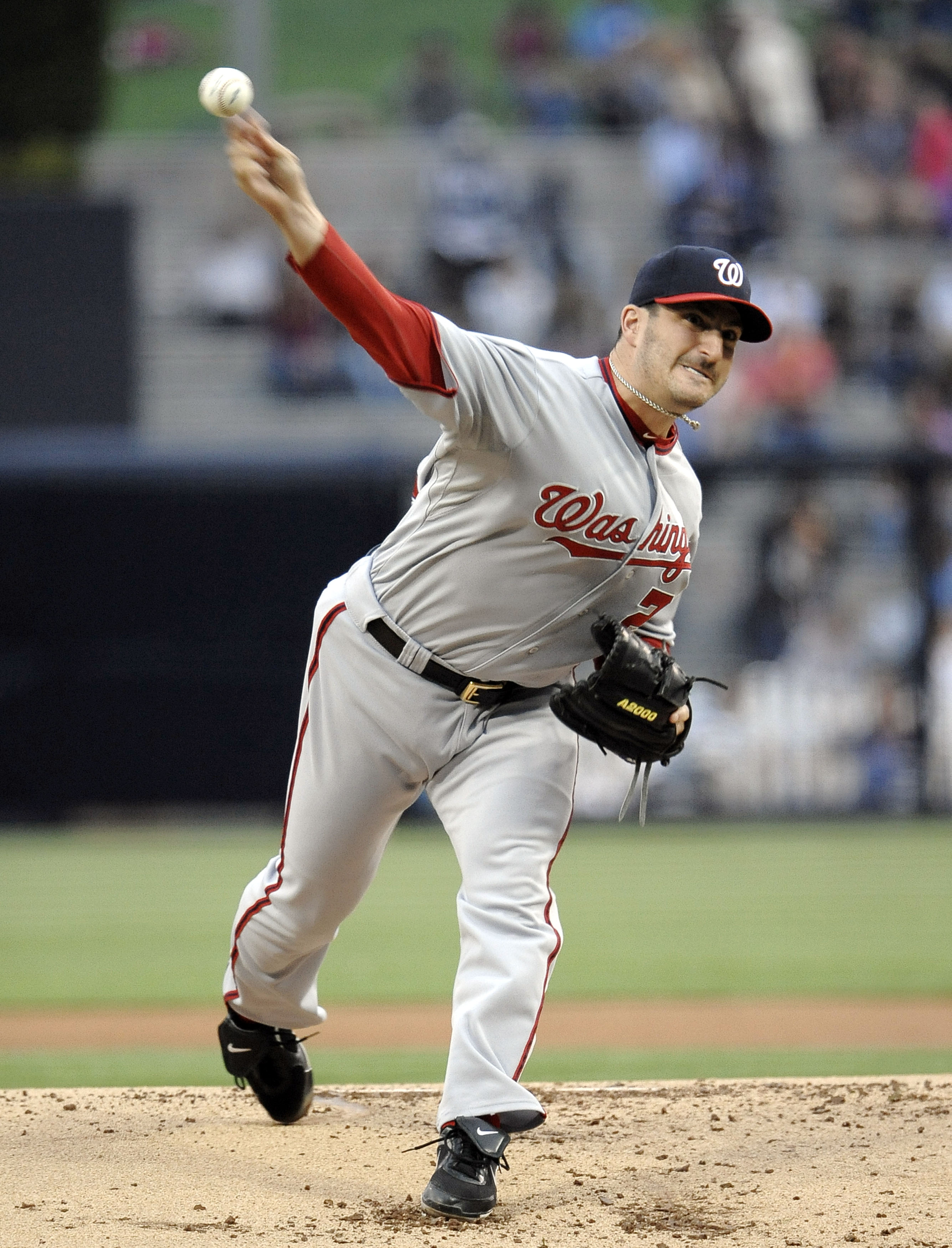 SAN DIEGO, CA - JUNE 10: Jason Marquis #21 of the Washington Nationals pitches during the first inning of a baseball game against the San Diego Padres at Petco Park on June 10, 2011 in San Diego, California.  (Photo by Denis Poroy/Getty Images)