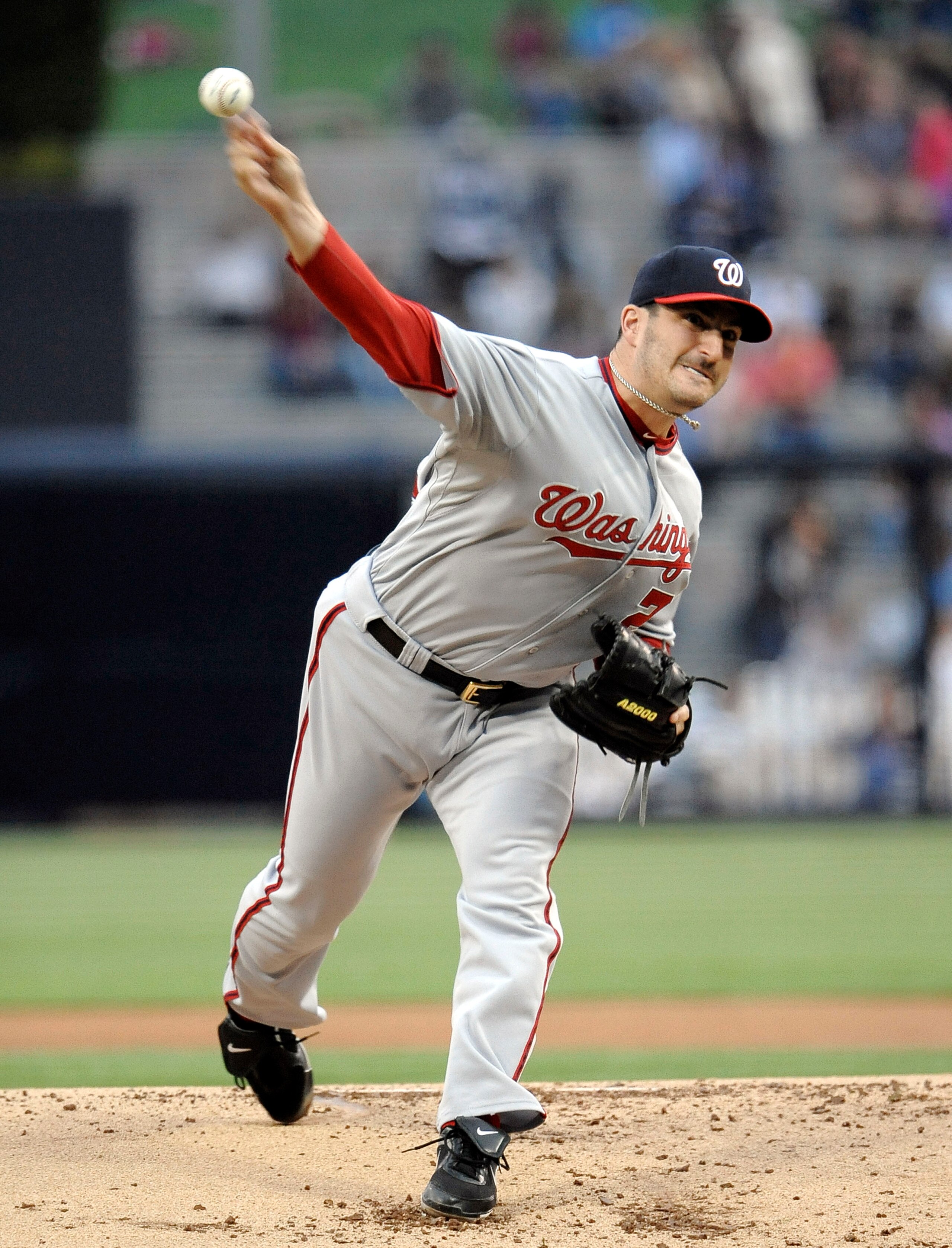SAN DIEGO, CA - JUNE 10: Jason Marquis #21 of the Washington Nationals pitches during the first inning of a baseball game against the San Diego Padres at Petco Park on June 10, 2011 in San Diego, California.  (Photo by Denis Poroy/Getty Images)