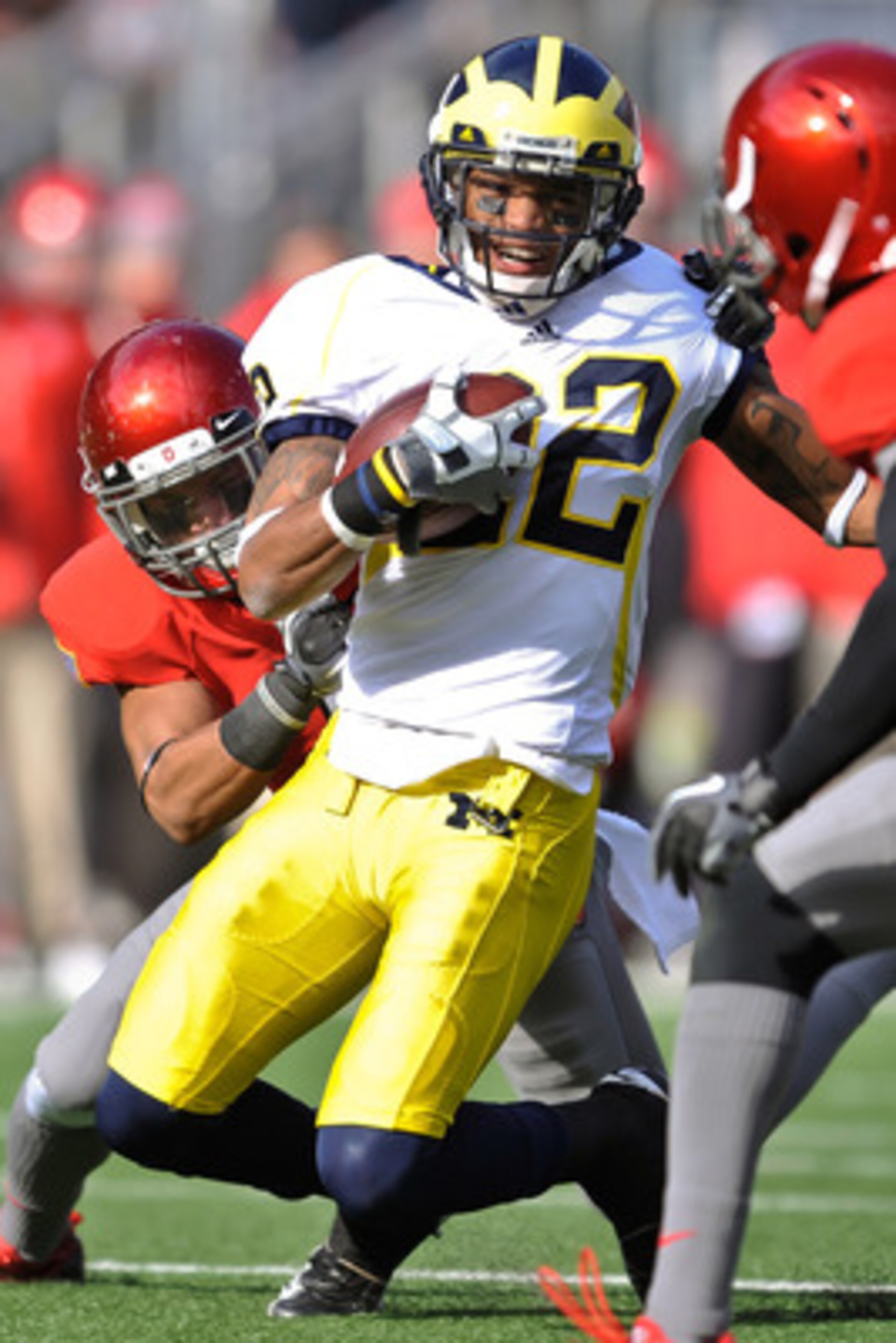 COLUMBUS, OH - NOVEMBER 27: Darryl Stonum #22 of the Michigan Wolverines runs with the ball against the Ohio State Buckeyes at Ohio Stadium on November 27, 2010 in Columbus, Ohio. (Photo by Jamie Sabau/Getty Images) COLUMBUS, OH - NOVEMBER 27: Darryl Stonum #22 of the Michigan Wolverines runs with the ball against the Ohio State Buckeyes at Ohio Stadium on November 27, 2010 in Columbus, Ohio. (Photo by Jamie Sabau/Getty Images)