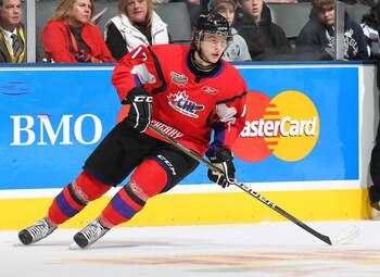 TORONTO, CAN - JANUARY 19:  Nicklas Jensen #17 of Team Cherry skates against Team Orr in the 2011 Home Hardware Top Prospects game on January 19, 2011 at the Air Canada Centre in Toronto, Canada. Team Orr defeated Team Cherry 7-1. (Photo by Claus Andersen