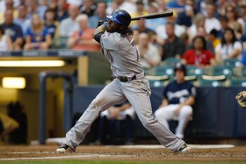 MILWAUKEE, WI - JUNE 7: Jose Reyes #7 of the New York Mets bats against the Milwaukee Brewers at Miller Park on June 7, 2011 in Milwaukee, Wisconsin. (Photo by Scott Boehm/Getty Images)