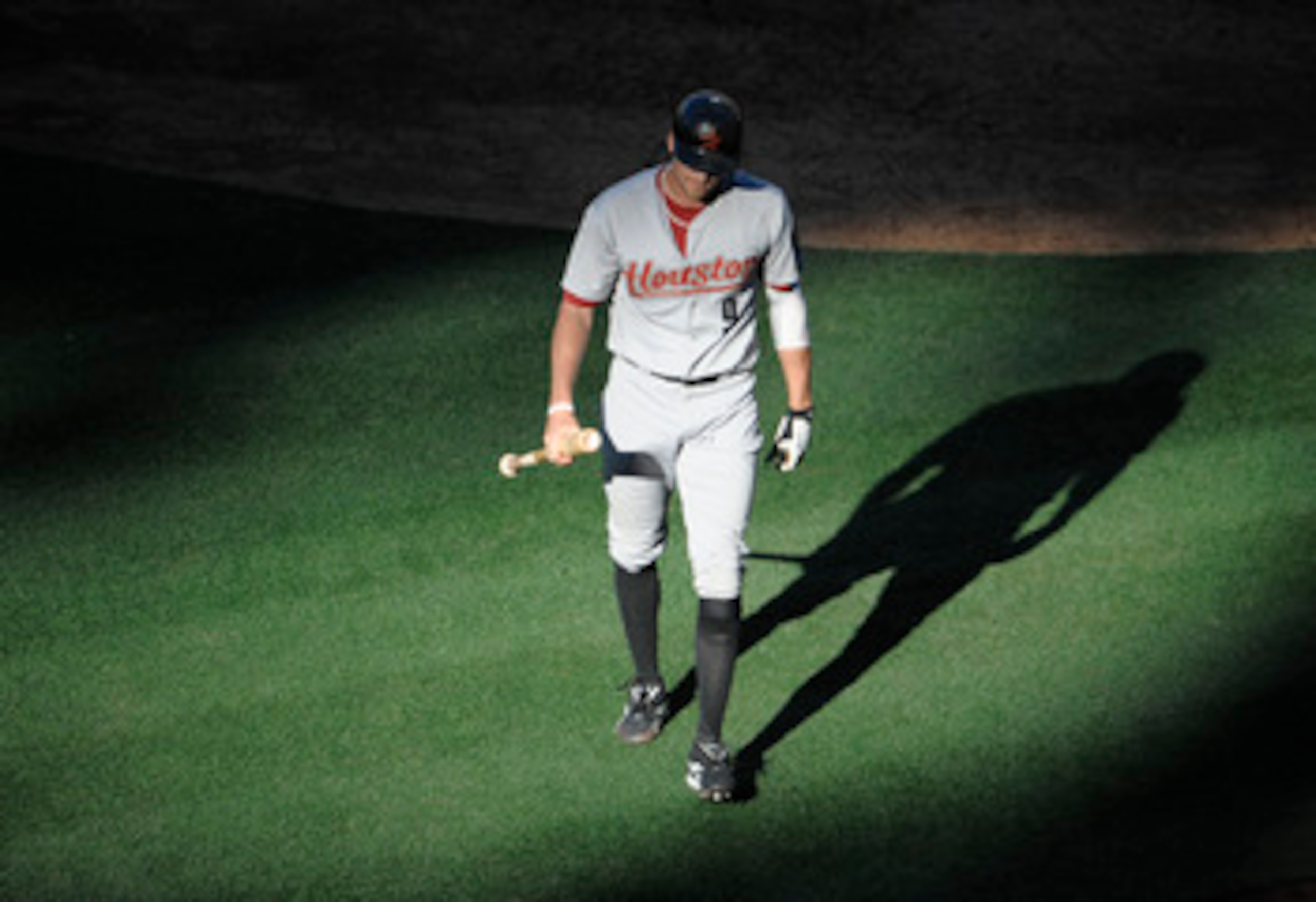 SAN DIEGO, CA - JUNE 5: Hunter Pence #9 of the Houston Astros walks off the field after striking out during the seventh inning of a baseball game against the San Diego Padres at Petco Park on June 5, 2011 in San Diego, California.  (Photo by Denis Poroy/G