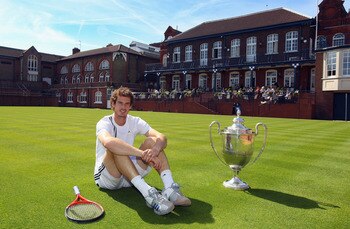 LONDON, ENGLAND - APRIL 06:  Andy Murray of Great Britain poses at the Queens Club on the day that he announced his participation in the pre Wimbledon AEGON Championships, on April 6, 2011 in London, England.  The event begins on June 6, 2011 and runs unt