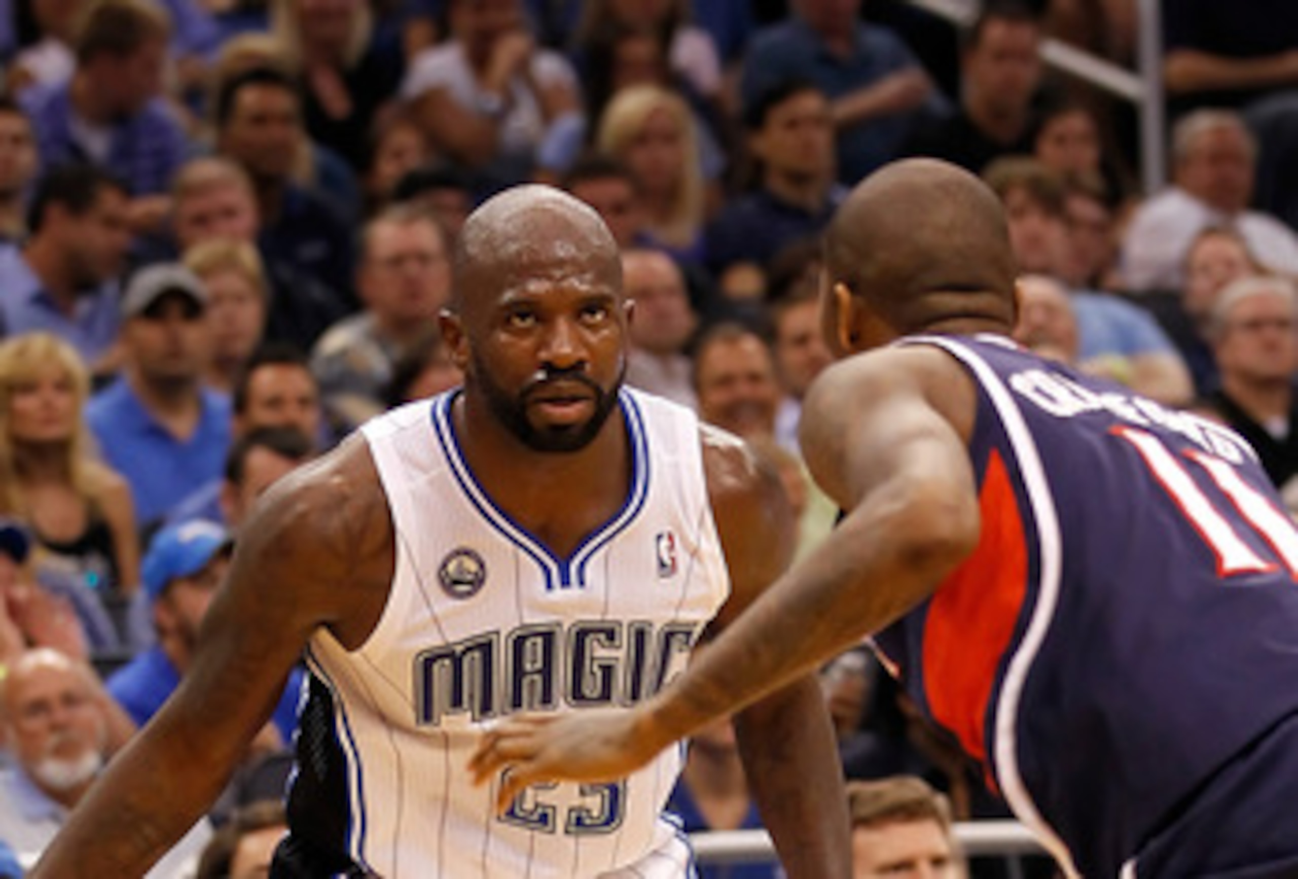 ORLANDO, FL - APRIL 26:  Jason Richardson #23 of the Orlando Magic drives against the Atlanta Hawks during Game Five of the Eastern Conference Quarterfinals of the 2011 NBA Playoffs on April 26, 2011 at the Amway Arena in Orlando, Florida.  NOTE TO USER: 