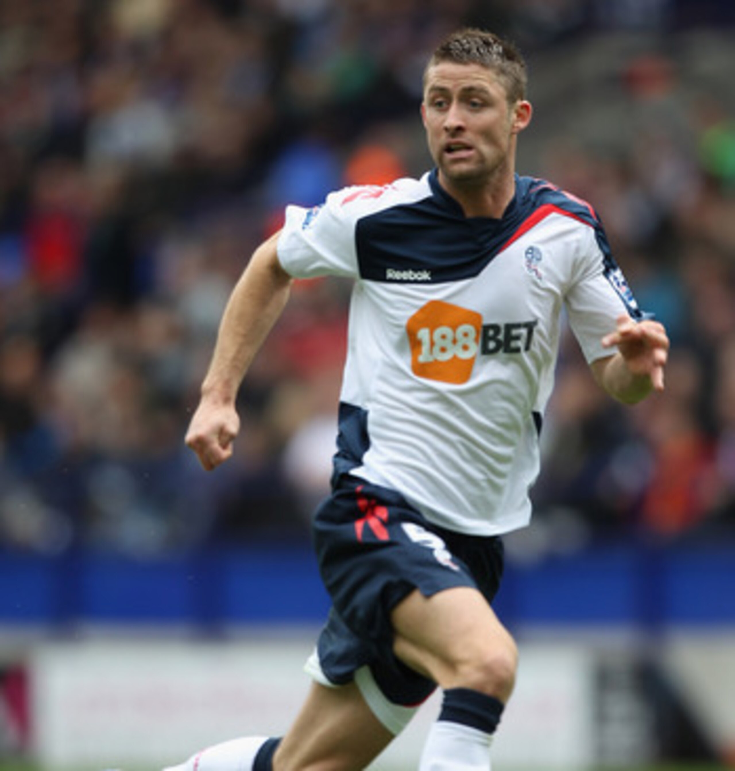 BOLTON, ENGLAND - MAY 22:  Gary Cahill of Bolton Wanderers in action during the Barclays Premier League match between  Bolton Wanderers and Manchester City at the Reebok Stadium on May 22, 2011 in Bolton, England.  (Photo by Michael Steele/Getty Images)