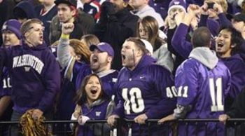 SEATTLE - SEPTEMBER 18: Fans of the Washington Huskies cheer during the game against the Nebraska Cornhuskers on September 18, 2010 at Husky Stadium in Seattle, Washington. (Photo by Otto Greule Jr/Getty Images)