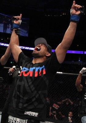 SYDNEY, AUSTRALIA - FEBRUARY 27:  Octagon girl Arianny Celeste signals the start of round three at UFC 127 at Acer Arena on February 27, 2011 in Sydney, Australia.  (Photo by Mark Kolbe/Getty Images)