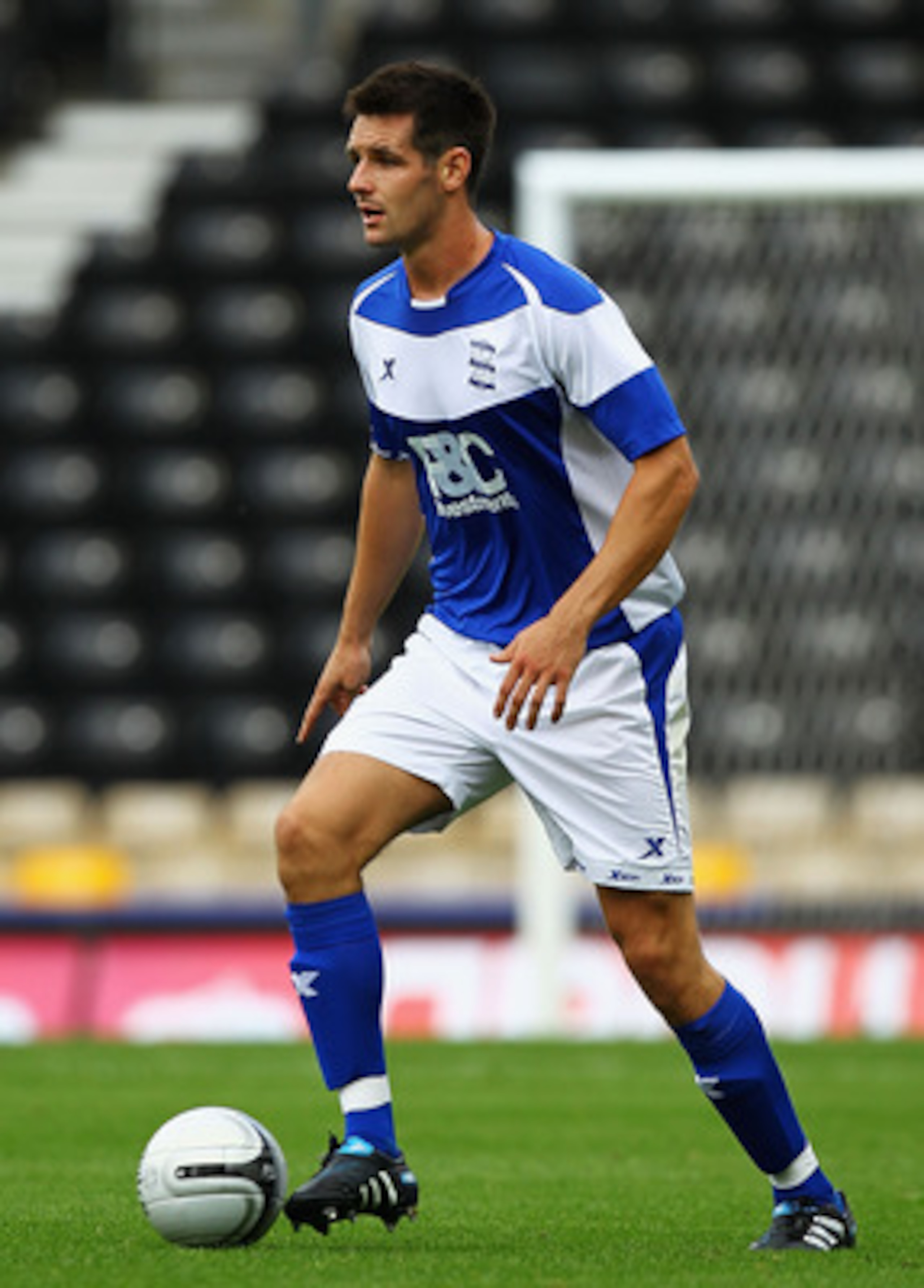 DERBY, ENGLAND - JULY 31:  Scott Dann of Birmingham City in action during the Pre-Season Friendly match between Derby County and Birmingham City at the County Ground on July 31, 2010 in Derby, England.  (Photo by Matthew Lewis/Getty Images)