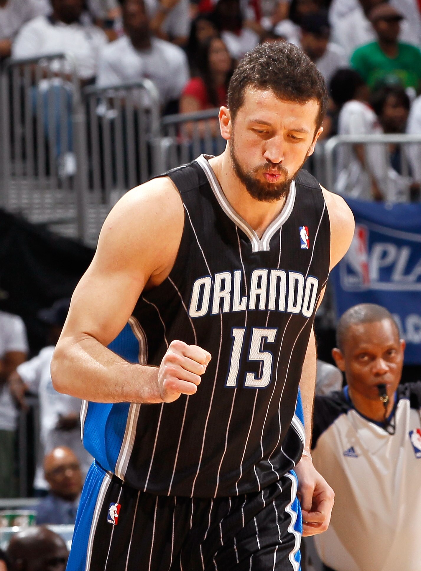 ATLANTA, GA - APRIL 28:  Hedo Turkoglu #15 of the Orlando Magic against the Atlanta Hawks during Game Six of the Eastern Conference Quarterfinals in the 2011 NBA Playoffs at Philips Arena on April 28, 2011 in Atlanta, Georgia.  NOTE TO USER: User expressl