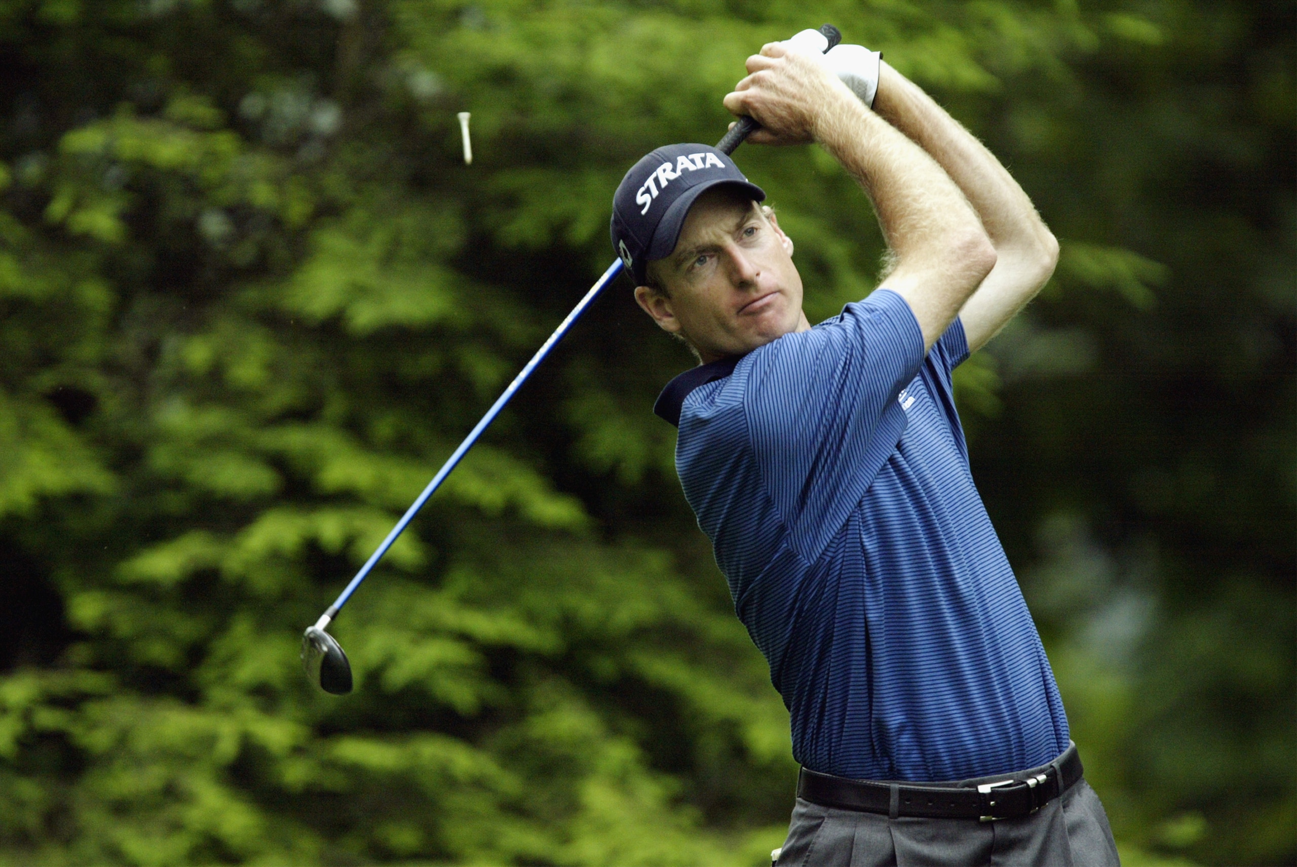 HARRISON, NY - JUNE 20:  Jim Furyk tees off on the 13th hole during the second round of the Buick Classic on June 20, 2003 at the Westchester Country Club in Harrison, New York. (Photo by Ezra Shaw/Getty Images)
