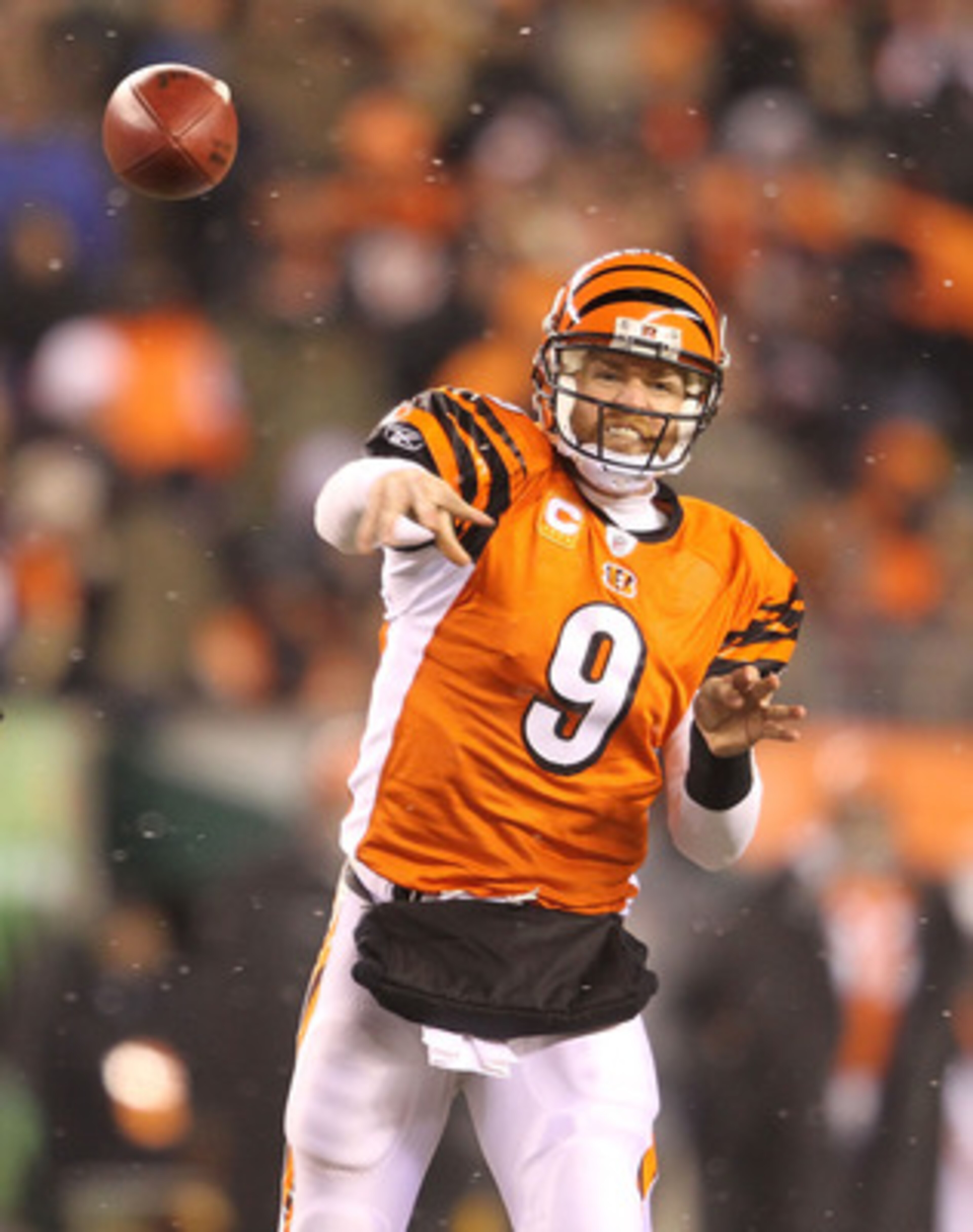 CINCINNATI - DECEMBER 26: Carson Palmer #9 of the Cincinnati Bengals throws a pass during the NFL game against the San Diego Chargers at Paul Brown Stadium on December 26, 2010 in Cincinnati, Ohio. The Bengals 34-20. (Photo by Andy Lyons/Getty Images) CINCINNATI - DECEMBER 26: Carson Palmer #9 of the Cincinnati Bengals throws a pass during the NFL game against the San Diego Chargers at Paul Brown Stadium on December 26, 2010 in Cincinnati, Ohio. The Bengals 34-20. (Photo by Andy Lyons/Getty Images)