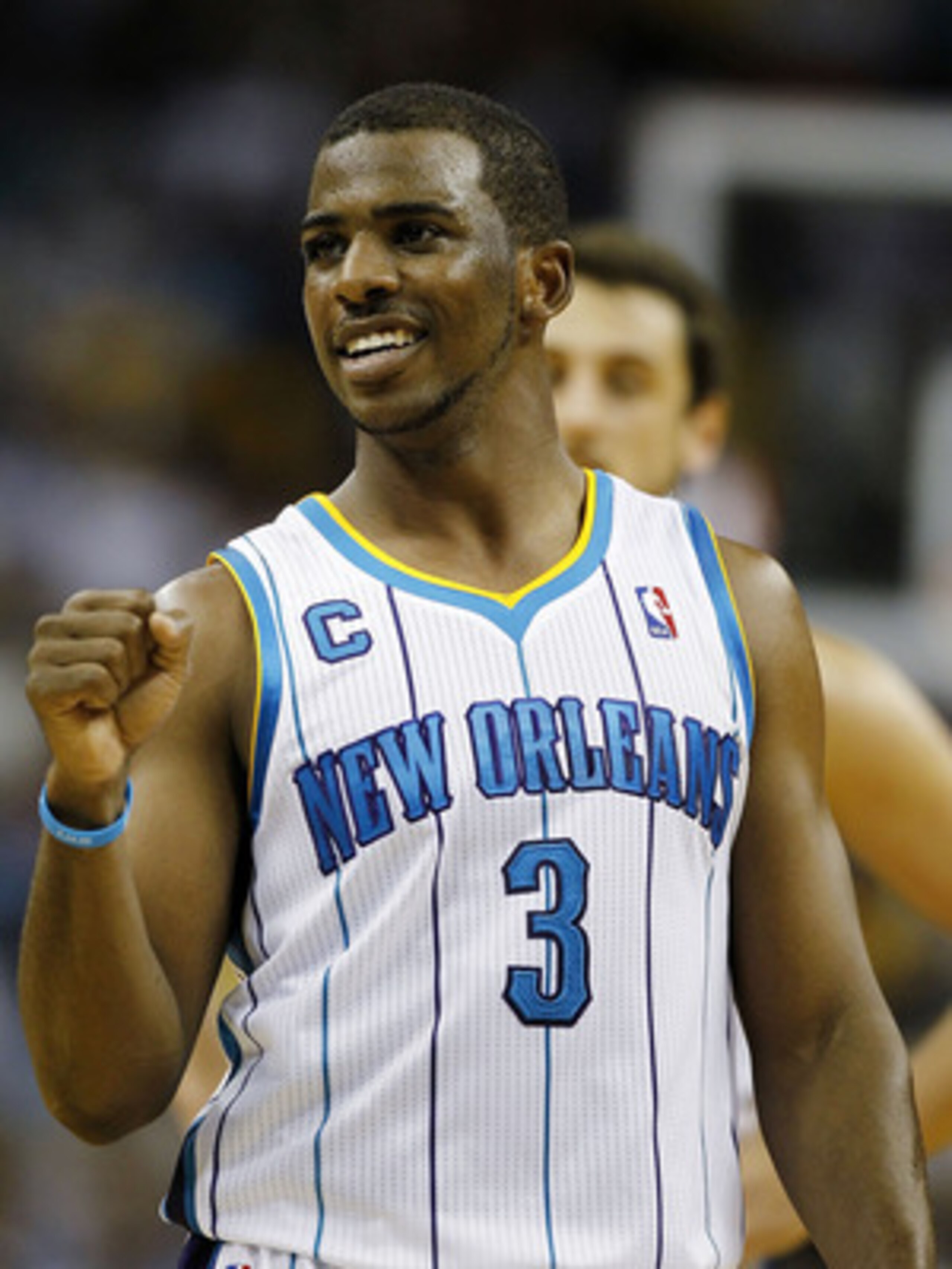 NEW ORLEANS - APRIL 24:  Chris Paul #3 of the New Orleans Hornets reacts to a call during a game with the Los Angeles Lakers in Game Four of the Western Conference Quarterfinals in the 2011 NBA Playoffs at New Orleans Arena on April 24, 2011 in New Orlean