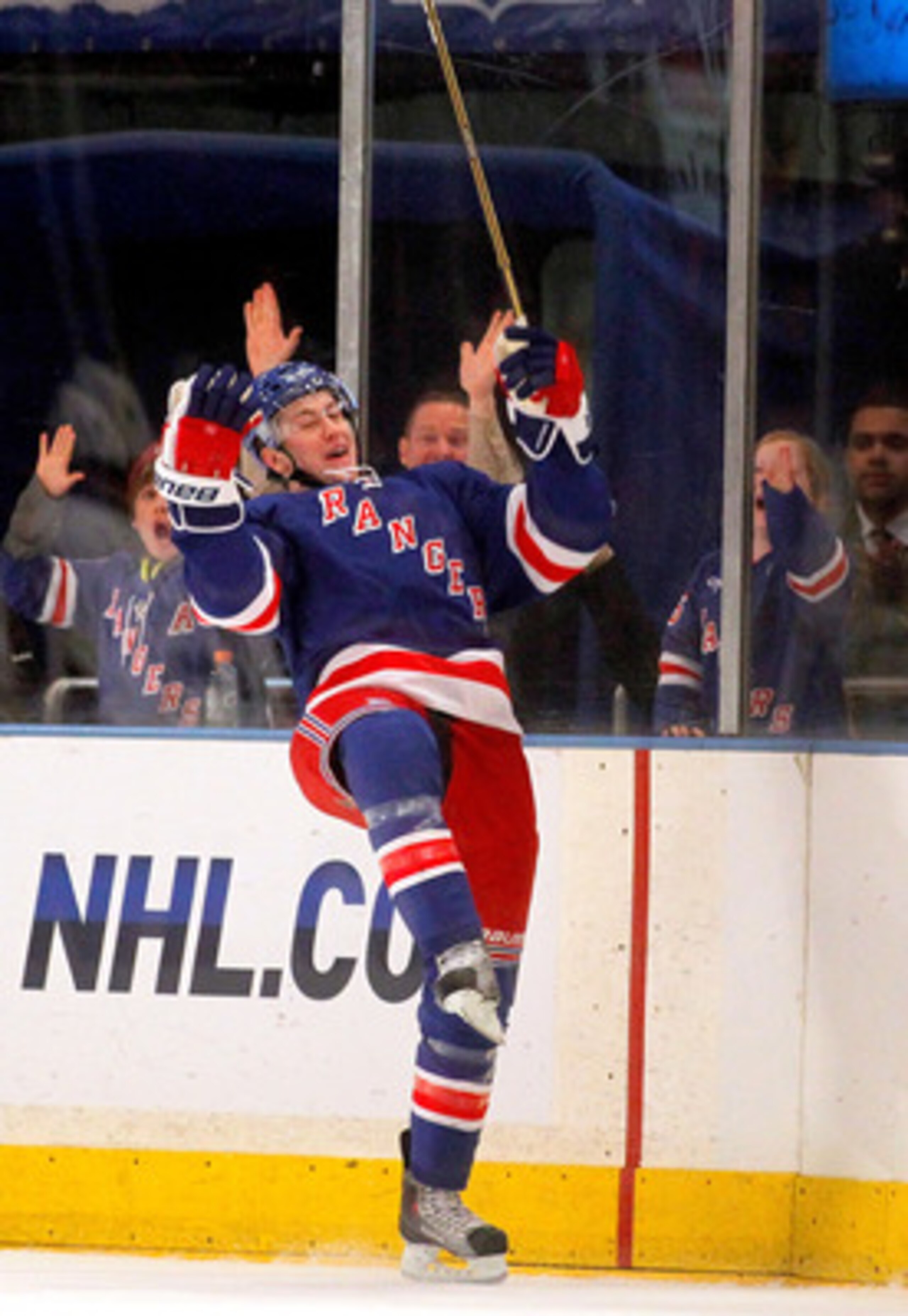 NEW YORK, NY - DECEMBER 23:  Alex Frolov #31 of the New York Rangers celebrates scoring a goal against the Tampa Bay Lightning during a hockey game at Madison Square Garden on December 23, 2010 in New York City.  (Photo by Paul Bereswill/Getty Images)