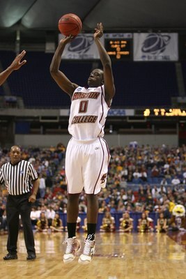MINNEAPOLIS - MARCH 20:  Reggie Jackson #0 of the Boston College Eagles attempts a shot against the USC Trojans during the first round of the NCAA Division I Men's Basketball Tournament at the Hubert H. Humphrey Metrodome on March 20, 2009 in Minneapolis,
