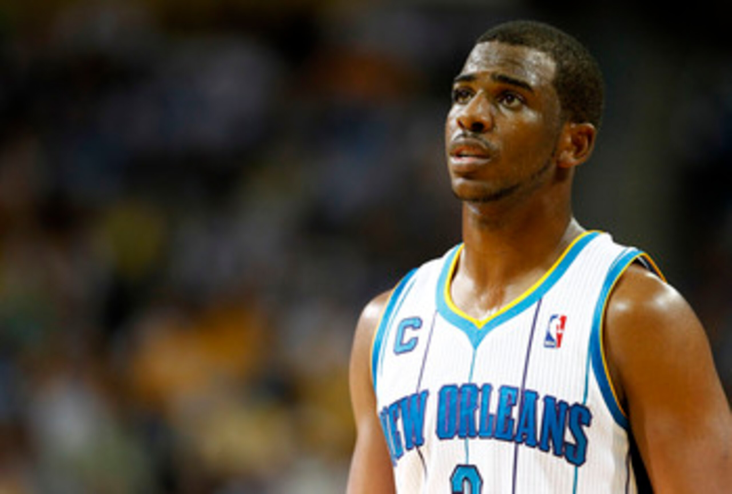 NEW ORLEANS, LA - APRIL 24:  Chris Paul #3 of the New Orleans Hornets reacts to a call during a game with the Los Angeles Lakers in Game Four of the Western Conference Quarterfinals in the 2011 NBA Playoffs at New Orleans Arena on April 24, 2011 in New Or