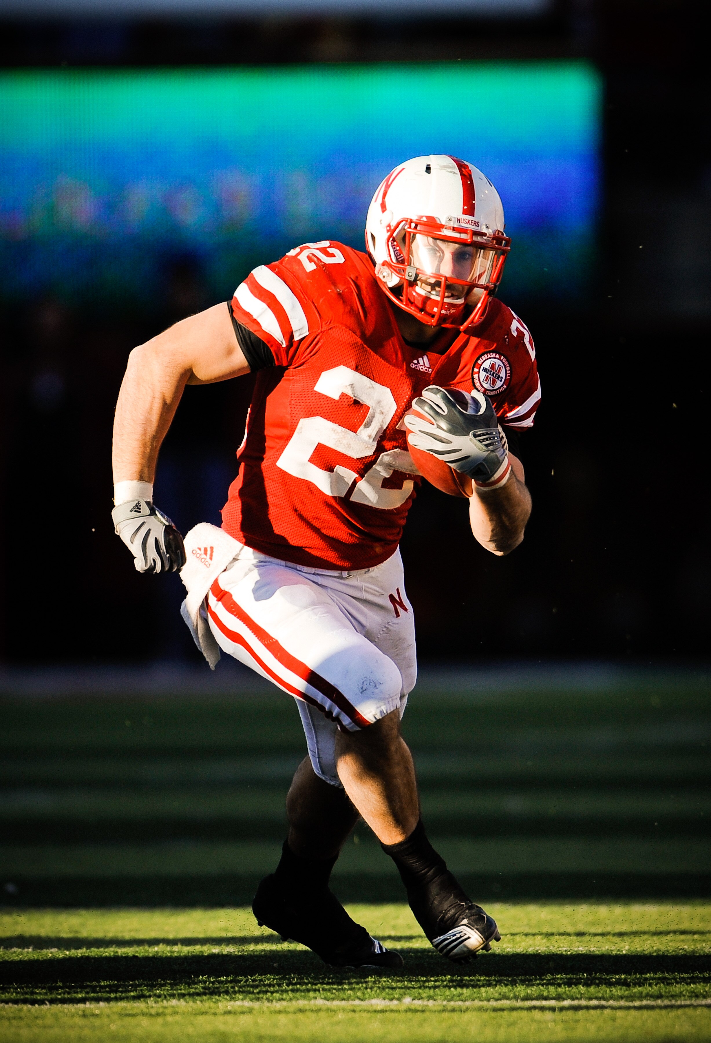 LINCOLN, NE - NOVEMBER 26: Rex Burkhead #22 of the Nebraska Cornhuskers runs the ball during their game at Memorial Stadium on November 26, 2010 in Lincoln, Nebraska. Nebraska defeated Colorado 45-17 (Photo by Eric Francis/Getty Images)