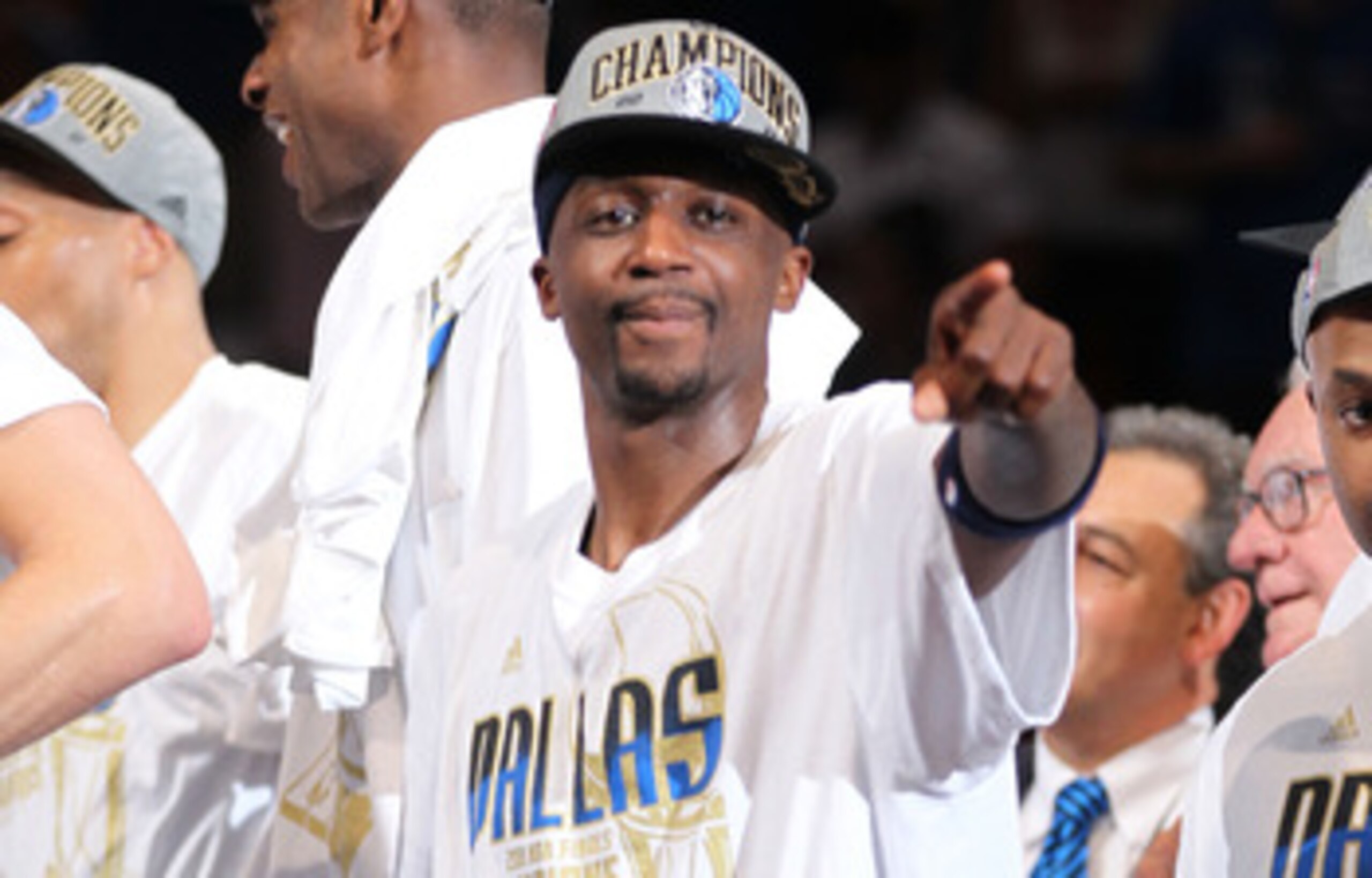 MIAMI, FL - JUNE 12:  Jason Terry #31 of the Dallas Mavericks celebrates with his teammates after the Mavericks won 105-95 against the Miami Heat in Game Six of the 2011 NBA Finals at American Airlines Arena on June 12, 2011 in Miami, Florida. NOTE TO USE