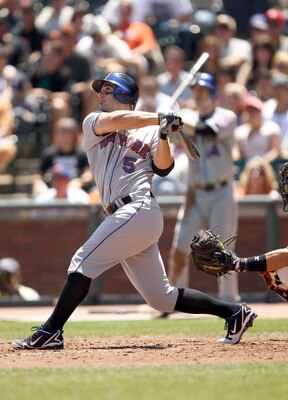 SAN FRANCISCO - JULY 18:  David Wright #5 of the New York Mets bats against the San Francisco Giants at AT&T Park on July 18, 2010 in San Francisco, California.  (Photo by Ezra Shaw/Getty Images)