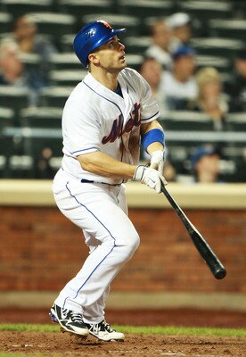 NEW YORK - AUGUST 25:  David Wright #5 of the New York Mets watches his home run against the Florida Marlins in the ninth inning on August 25, 2010 at Citi Field in the Flushing neighborhood of the Queens borough of New York City.  (Photo by Andrew Burton