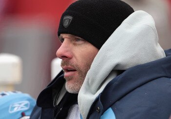 KANSAS CITY, MO - DECEMBER 26:  Quarterback Kerry Collins #5 of the Tennessee Titans looks on from the bench during the game against the Kansas City Chiefs on December 26, 2010 at Arrowhead Stadium in Kansas City, Missouri.  (Photo by Jamie Squire/Getty I