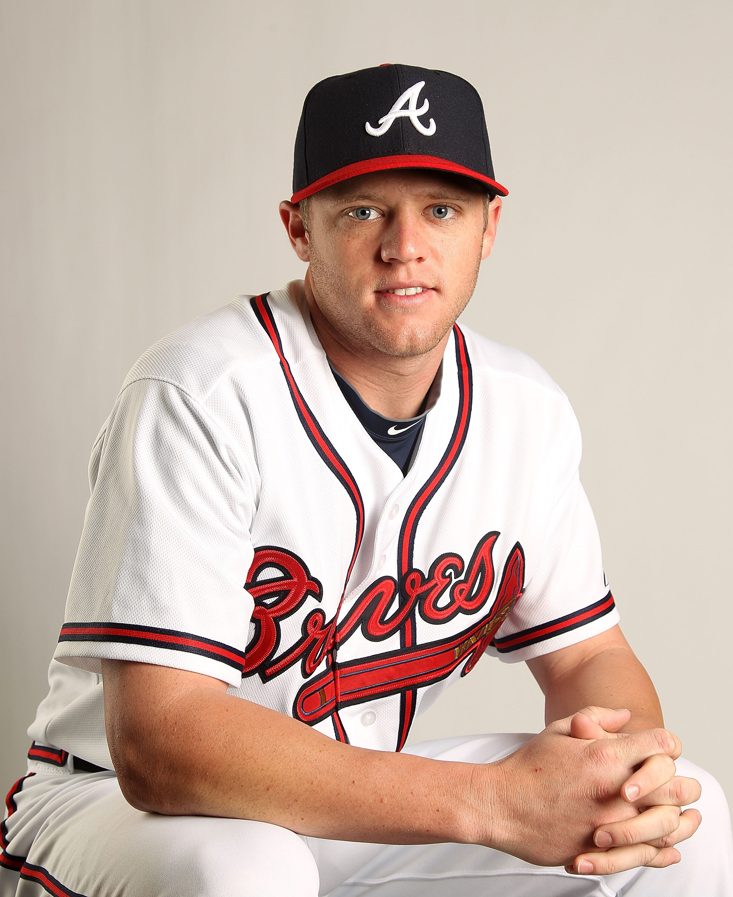 LAKE BUENA VISTA, FL - FEBRUARY 21:  Tyler Pastornicky #77 of the Atlanta Braves during Photo Day at  Champion Stadium at ESPN Wide World of Sports of Complex on February 21, 2011 in Lake Buena Vista, Florida.  (Photo by Mike Ehrmann/Getty Images)