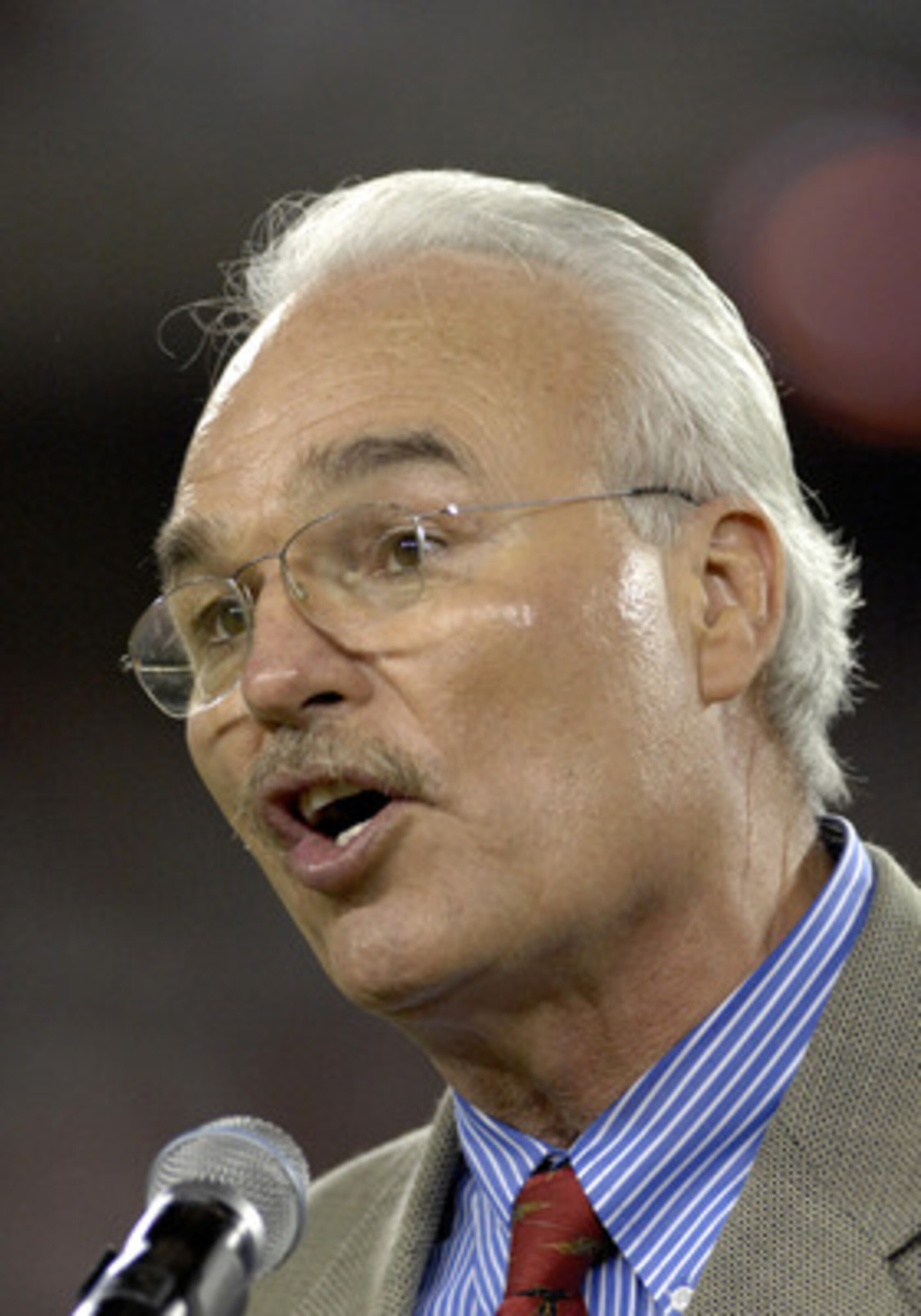 Retired Cardinals lineman Conrad Dobler talks as Dan Dierdorf is  named to the team's Ring of Honor  before play  against the Chicago Bears Oct. 16, 2006 in Phoenix.  The Bears won 24 - 23 on Monday Night Football and remained undefeated.  (Photo by Al Me