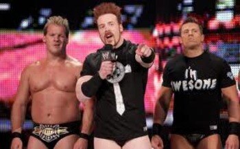 The Miz with Sheamus and Chris Jericho