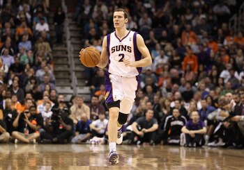 PHOENIX, AZ - JANUARY 14:  Goran Dragic #2 of the Phoenix Suns hanldes the ball during the NBA game against the Portland Trail Blazers at US Airways Center on January 14, 2011 in Phoenix, Arizona. The Suns defeated the Trail Blazers 115-111. NOTE TO USER: