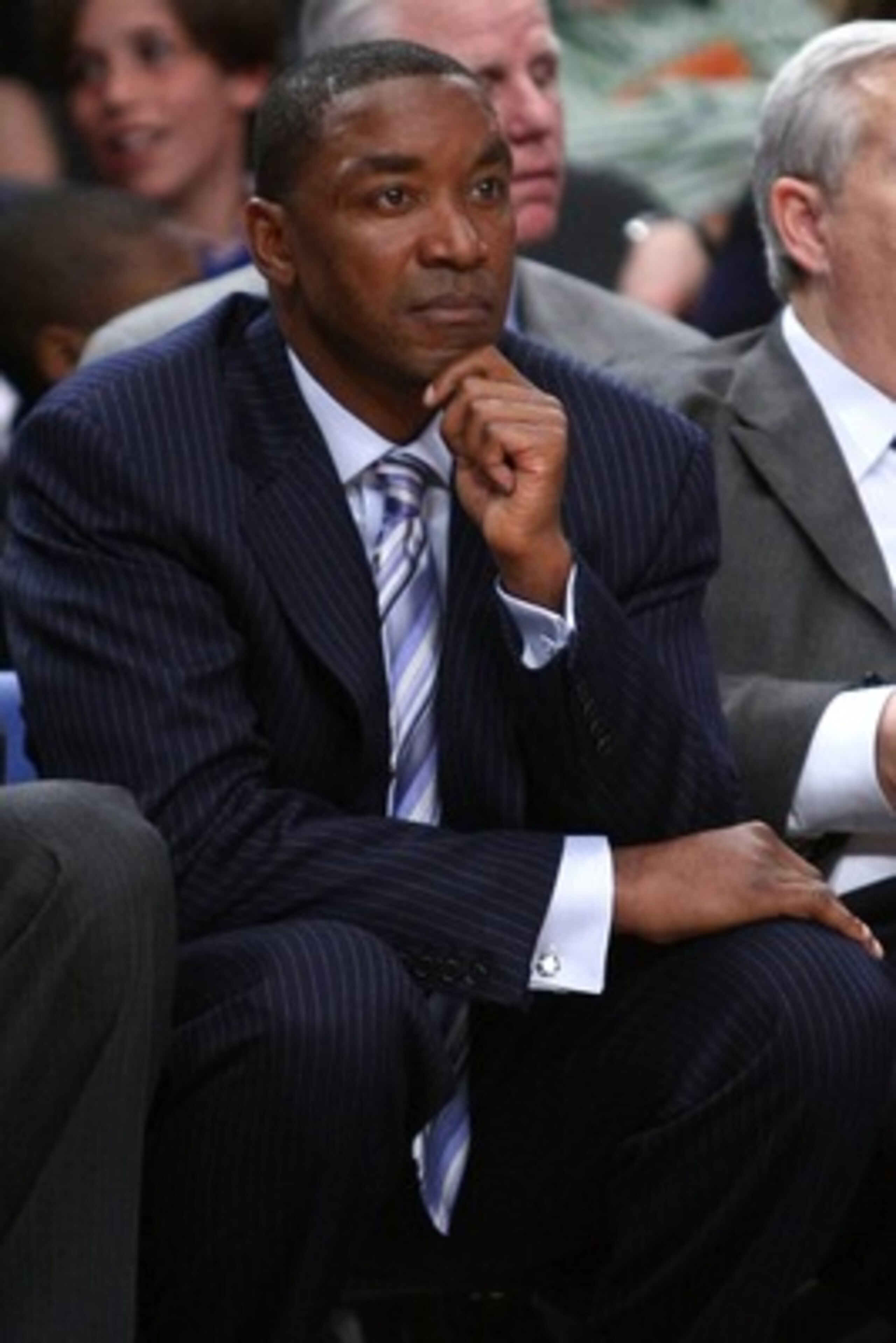 NEW YORK - MARCH 16: New York Knicks coach Isiah Thomas watches the game against the Atlanta Hawks at Madison Square Garden March 16, 2008 in New York City. NOTE TO USER: User expressly acknowledges and agrees that, by downloading and/or using this Photog NEW YORK - MARCH 16: New York Knicks coach Isiah Thomas watches the game against the Atlanta Hawks at Madison Square Garden March 16, 2008 in New York City. NOTE TO USER: User expressly acknowledges and agrees that, by downloading and/or using this Photog